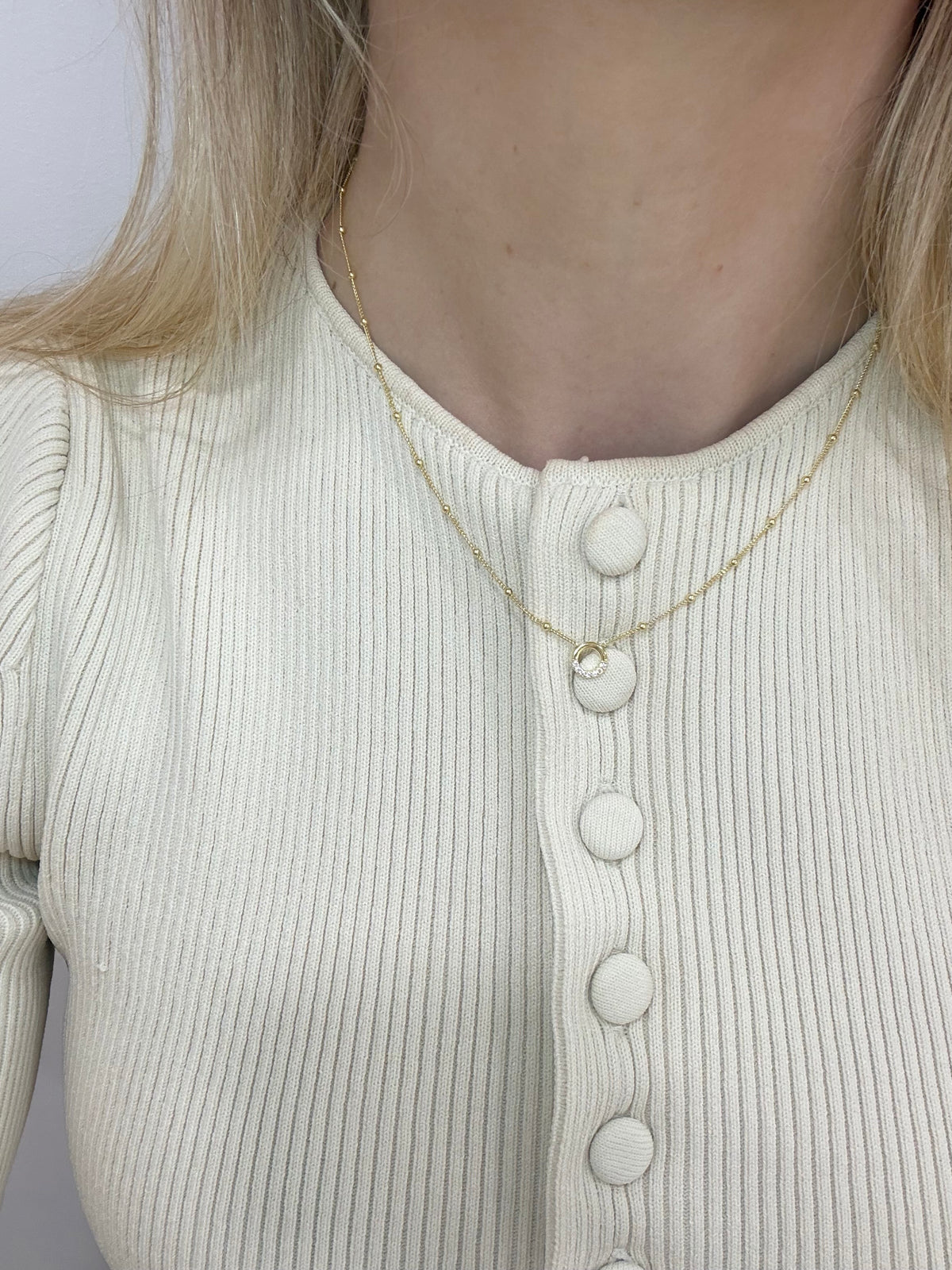 Chas Gold Plated Cubic Zirconia Necklace