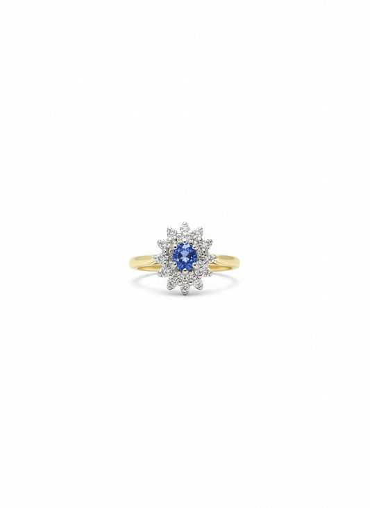 9ct Gold Sapphire & Diamond Ring