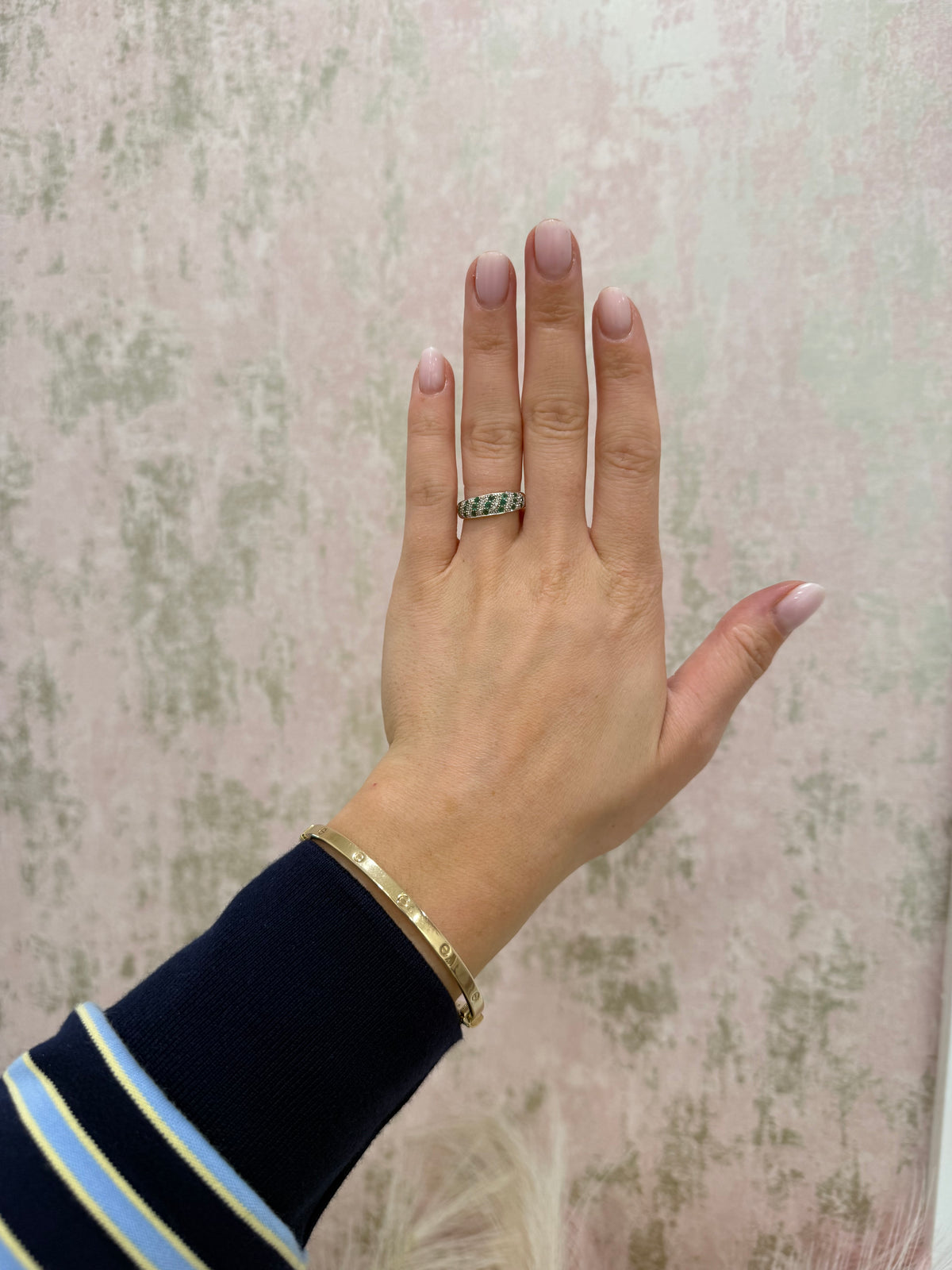 Vintage 9ct Gold, Emerald and Diamond Ring