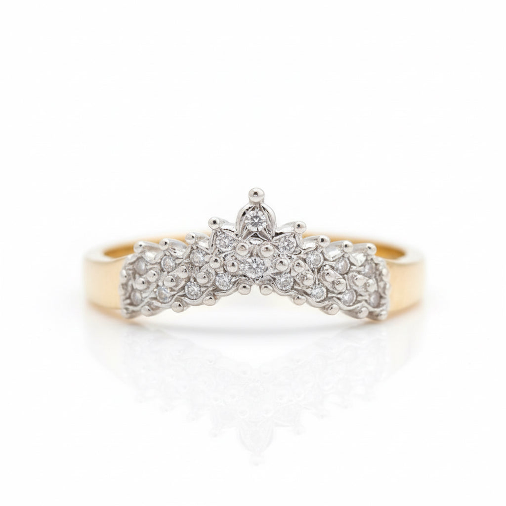 9ct Gold Diamond Wishbone Ring