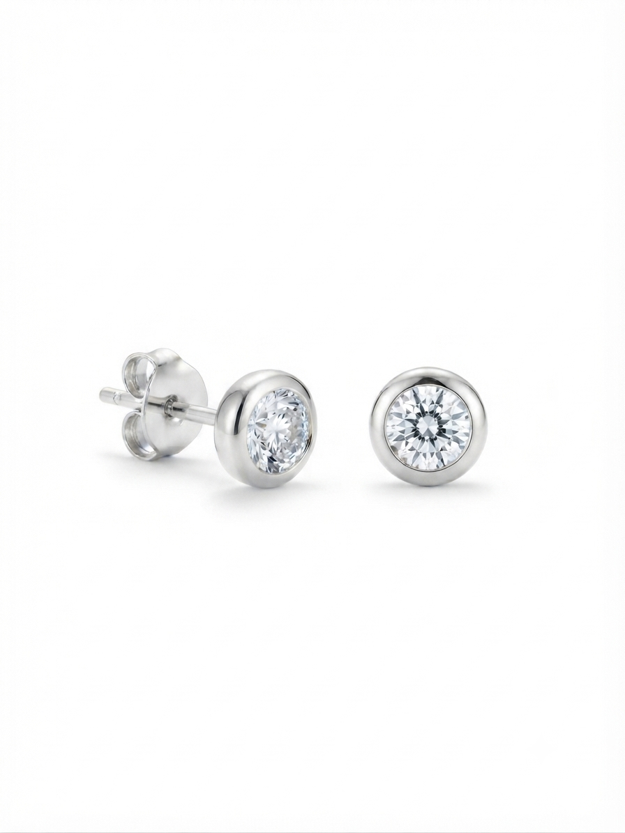 Sterling Silver Cubic Zirconia Stone Earrings