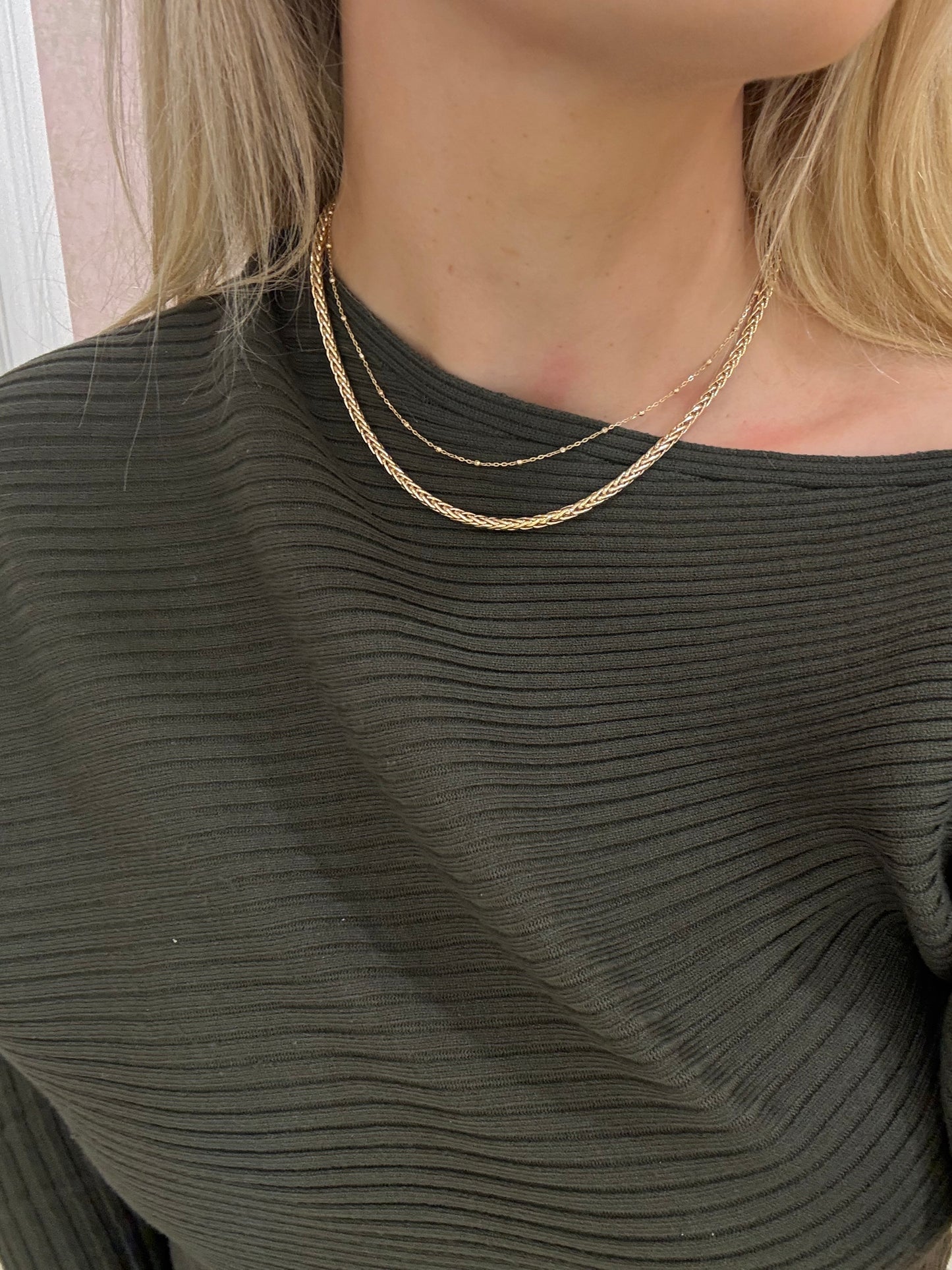 Diamond Cut Rosary Ball Necklace