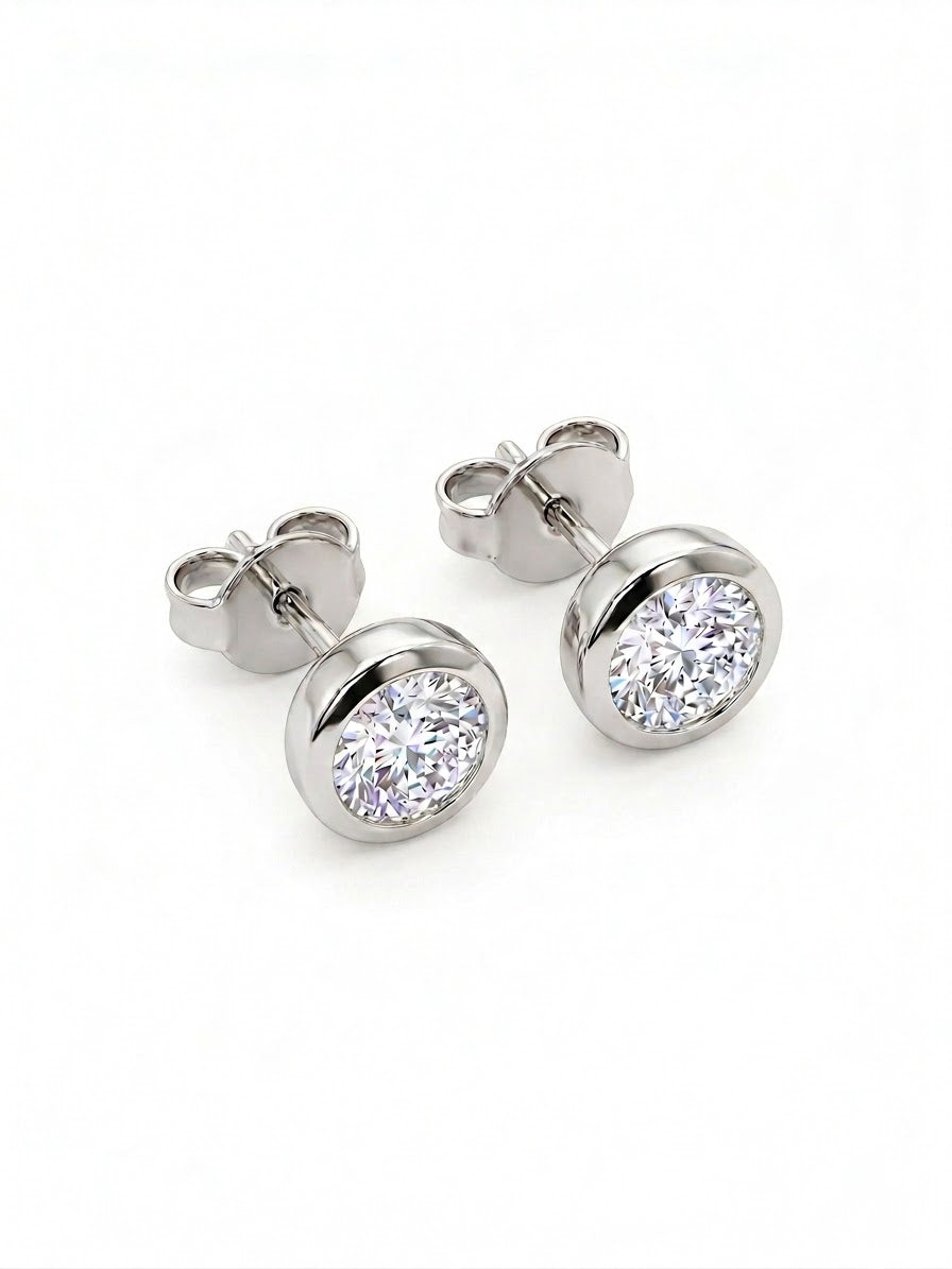 Sterling Silver Cubic Zirconia Stoned Earrings