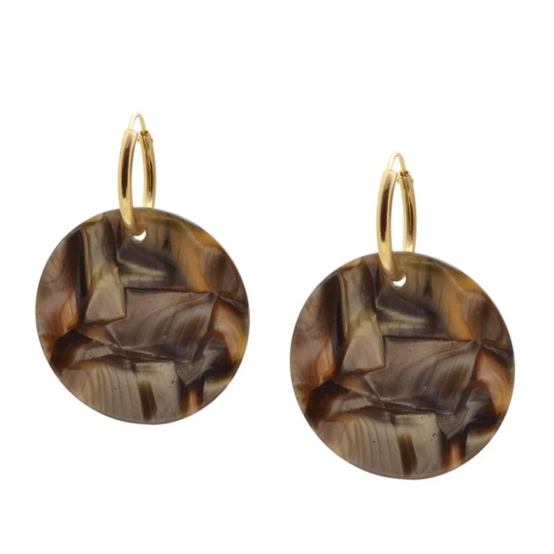 Kim Gold Plated Enamel Earrings