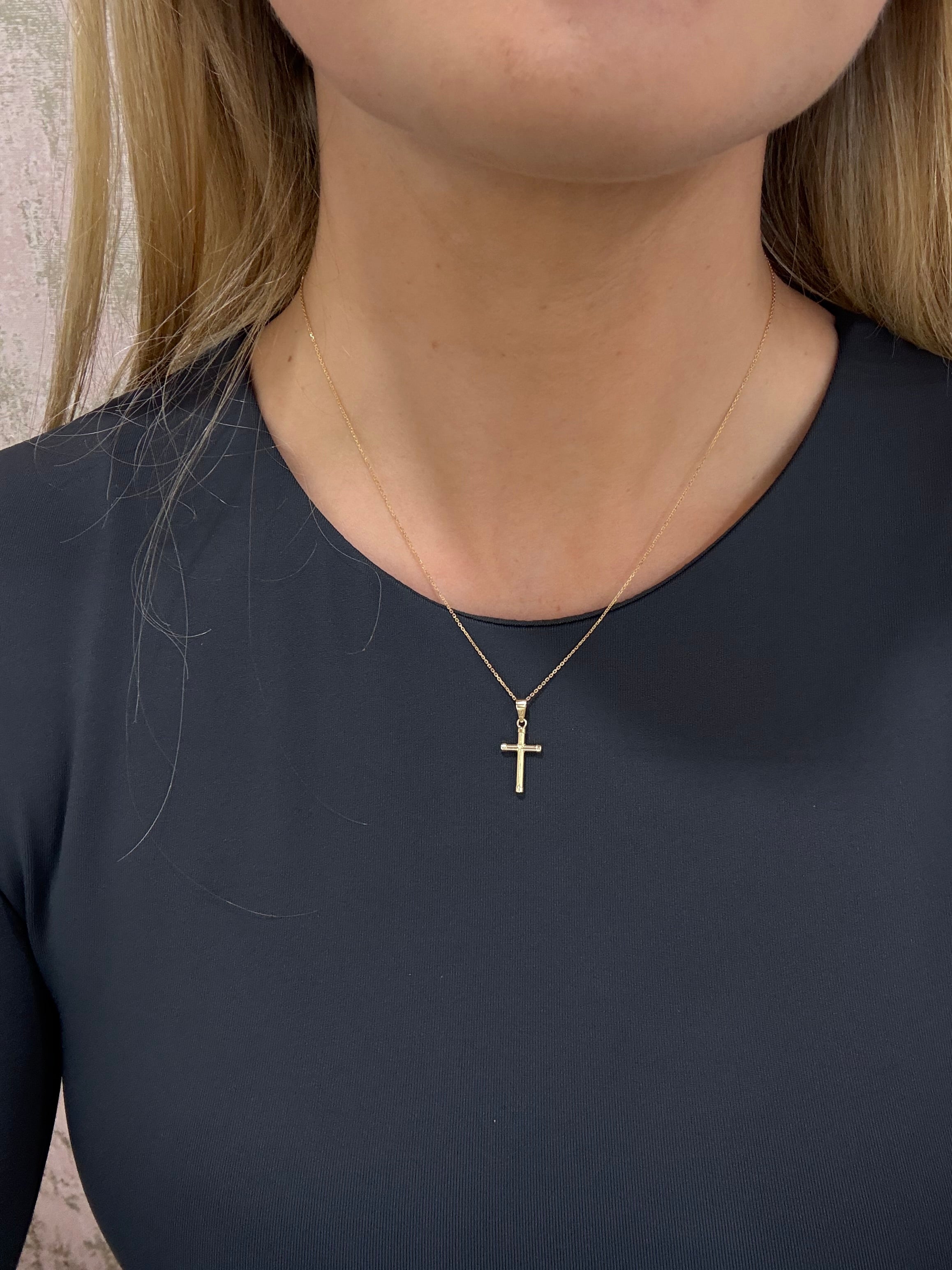 9ct Gold Carmel Cross Necklace