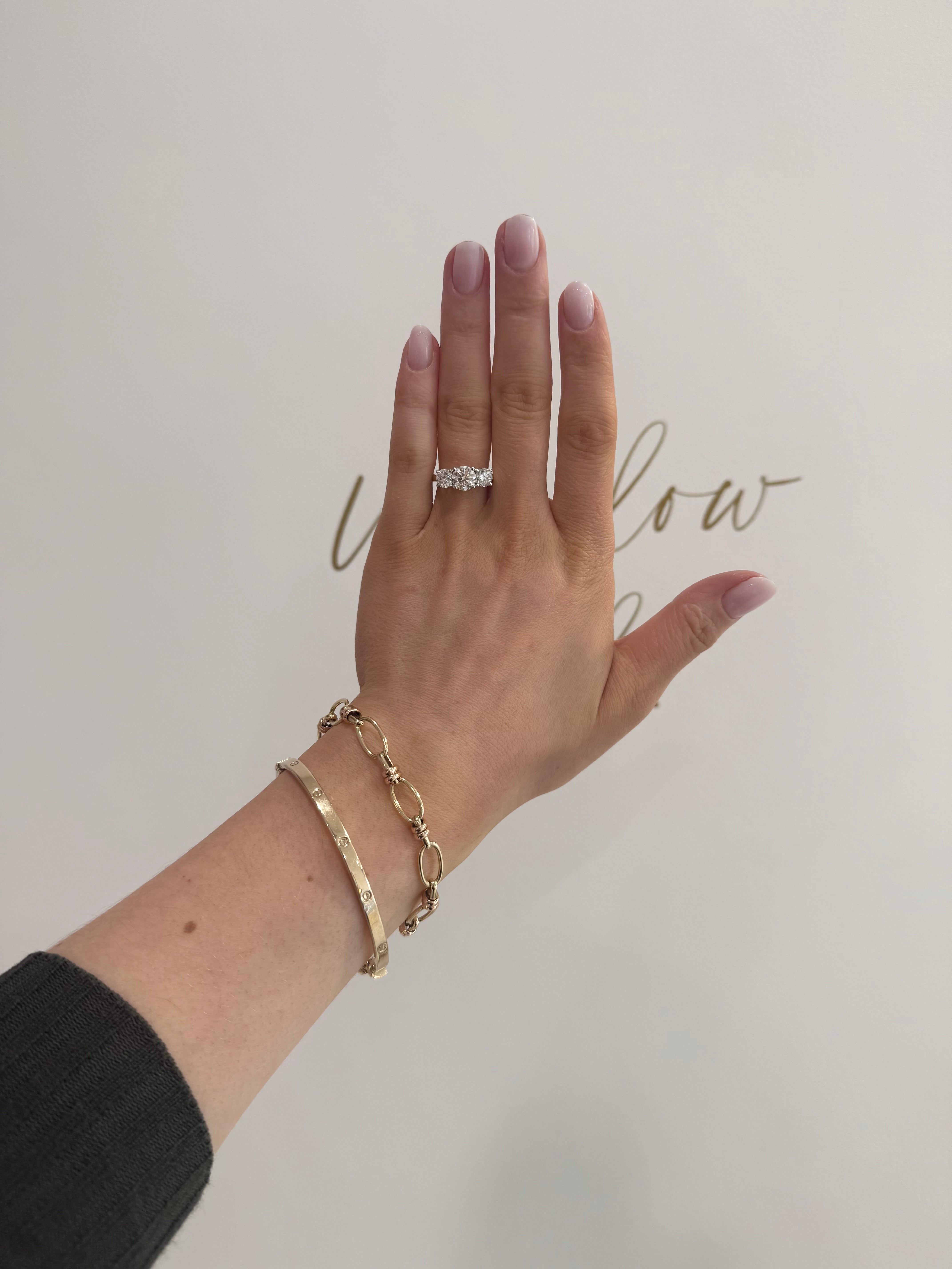 9ct 3x Stone Lab Diamond Ring