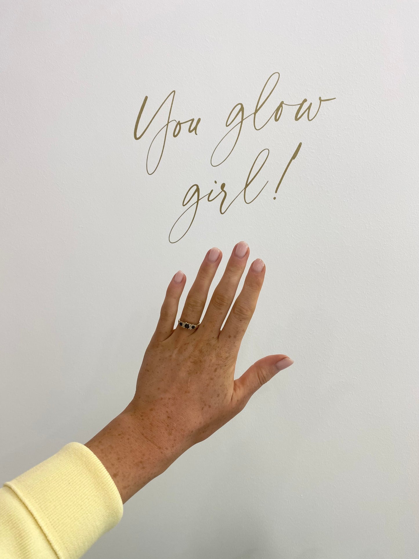 9ct Gold Sapphire Carved Half Hoop Ring