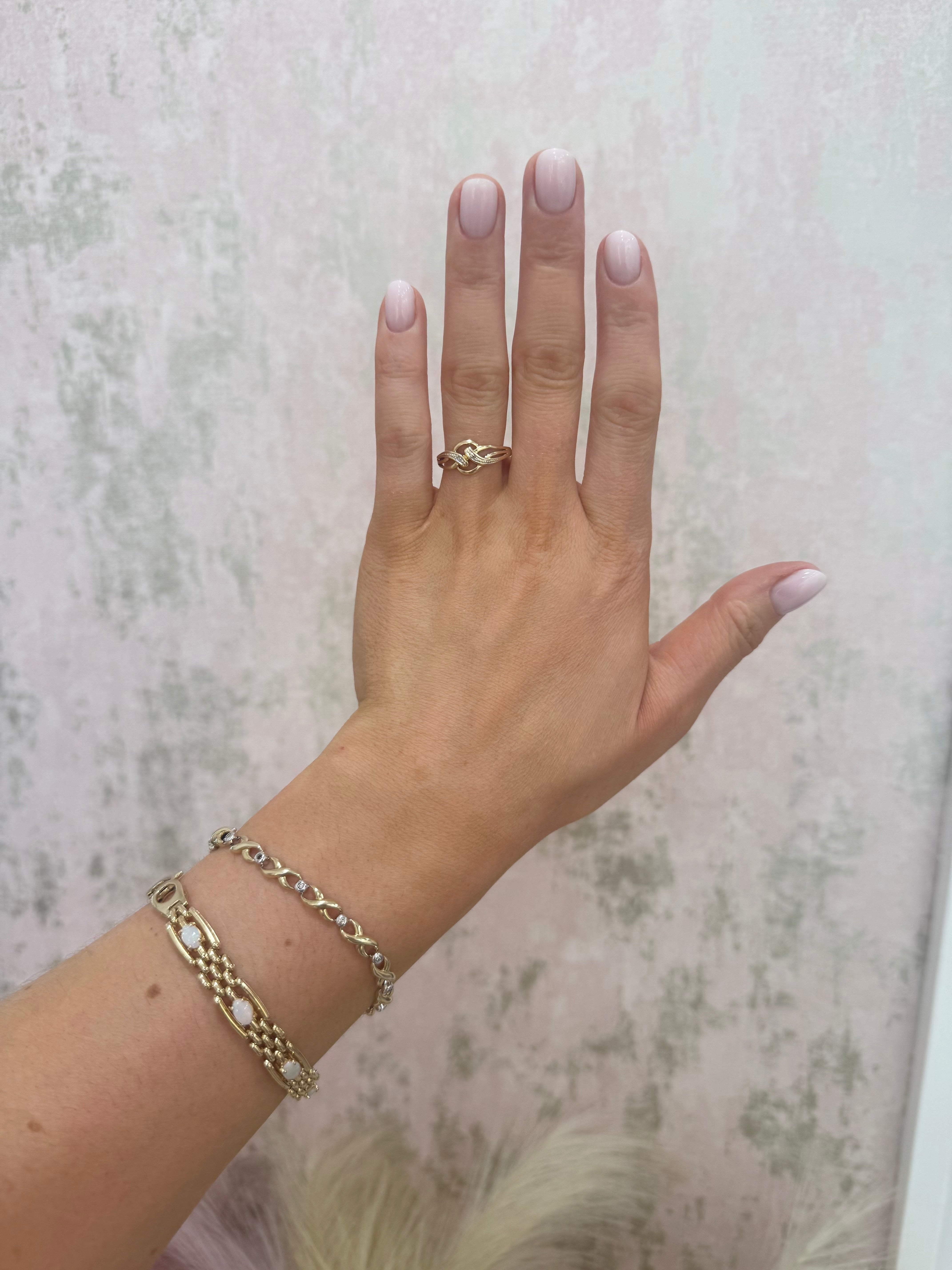 9ct Gold Diamond Knot Ring