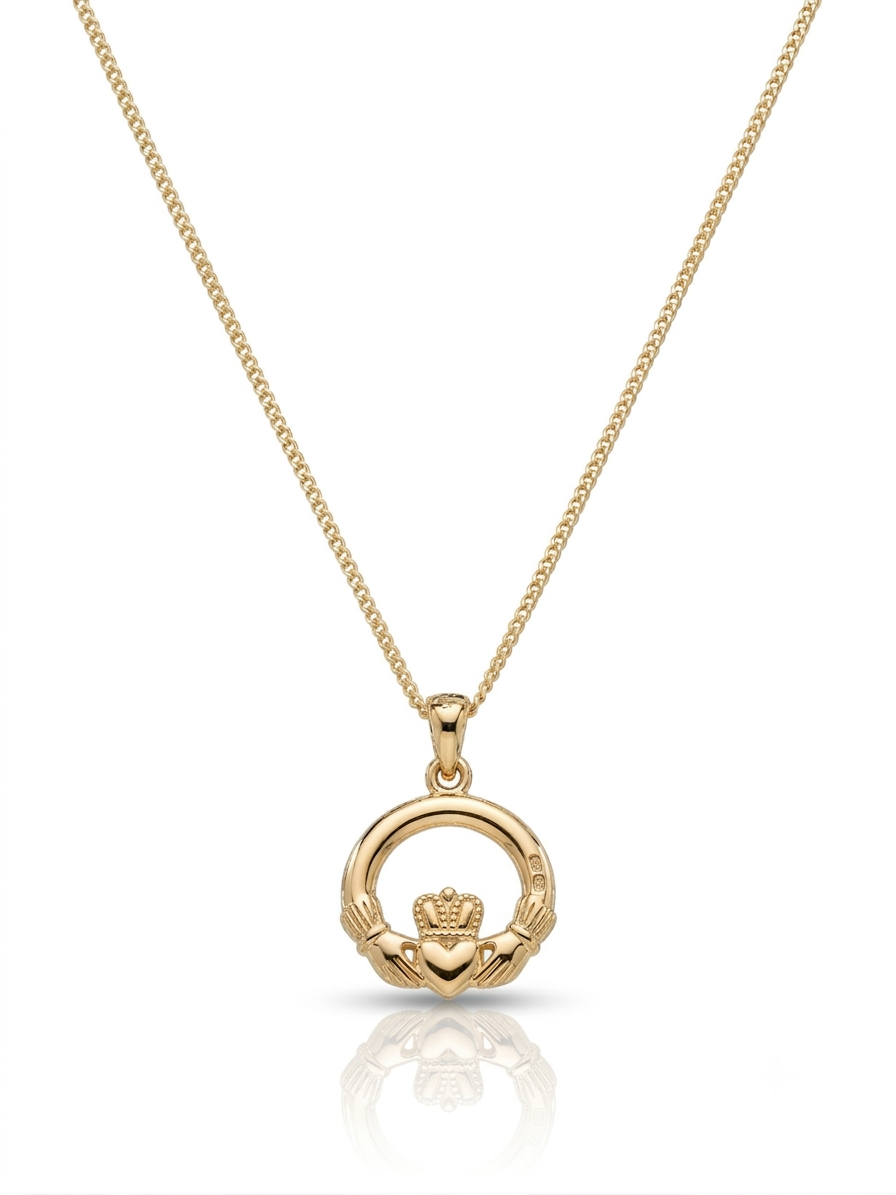Gold Plated Claddagh Necklace
