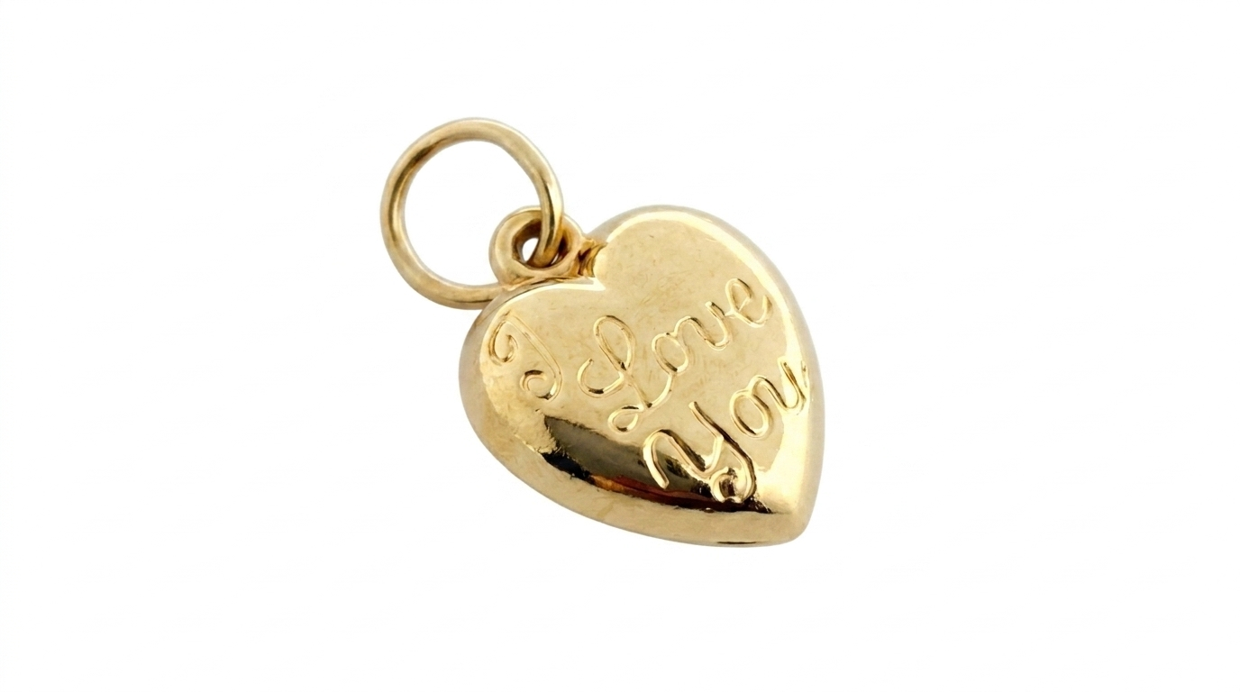 9ct 1994 I Love You Puffy Heart Charm