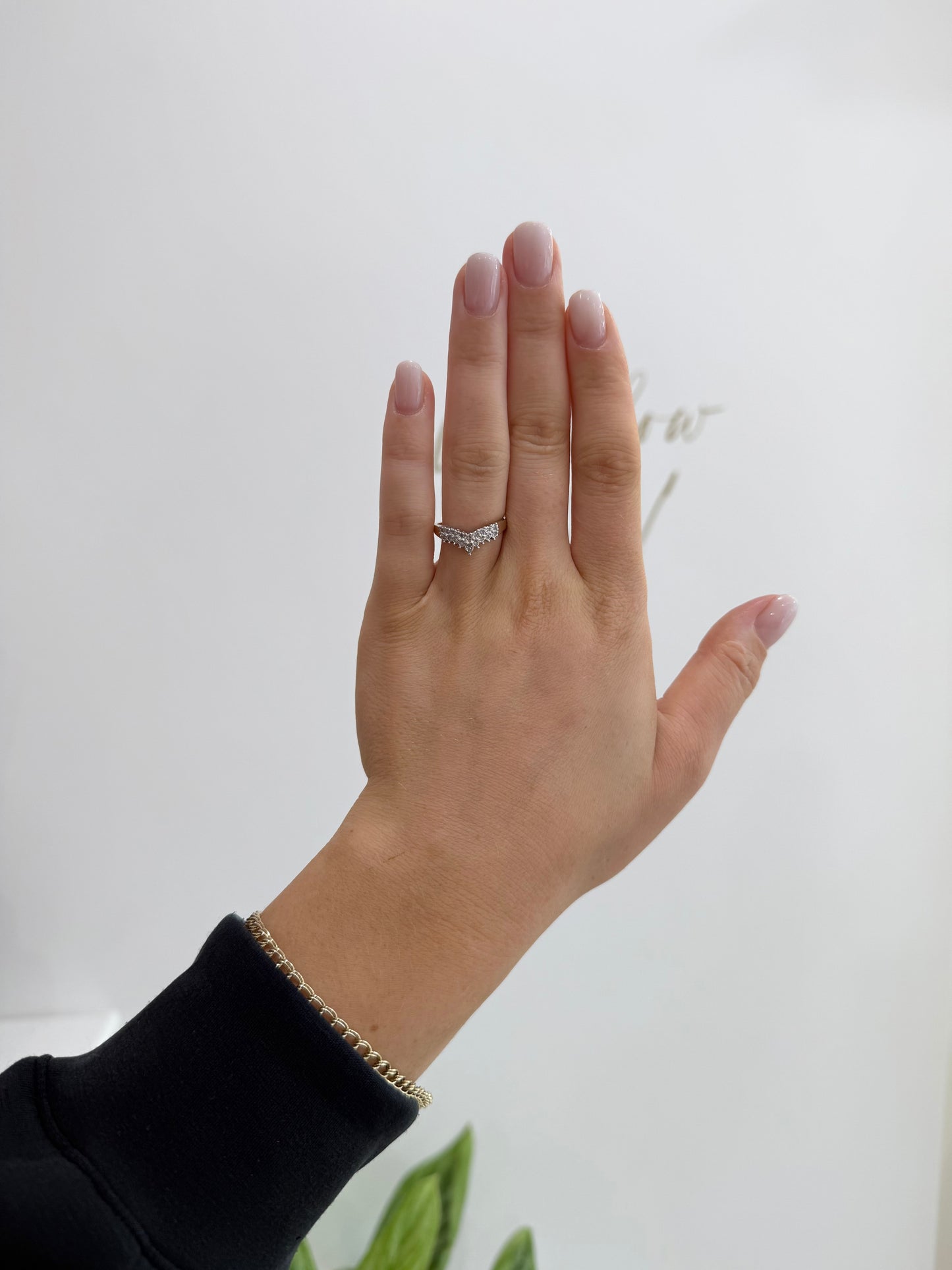 9ct Gold Diamond Wishbone Ring
