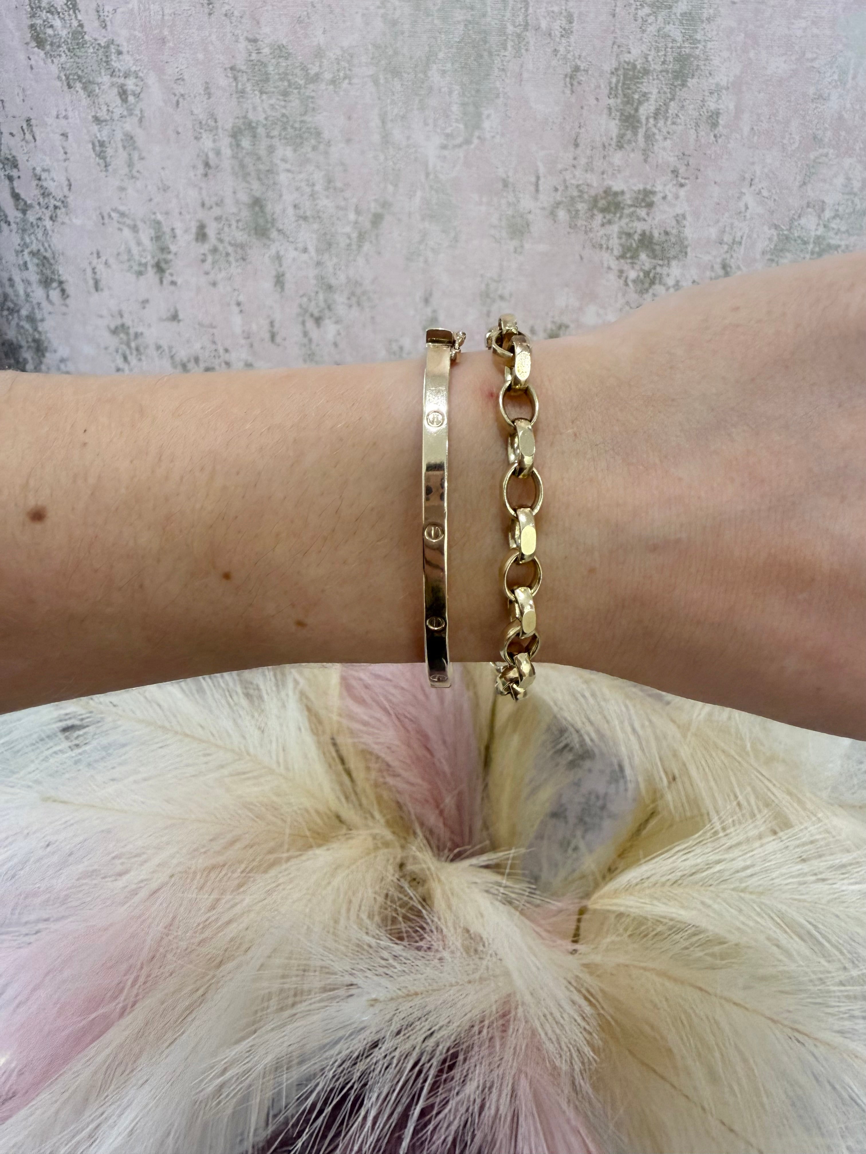 9ct Gold Oval Belcher Bracelet