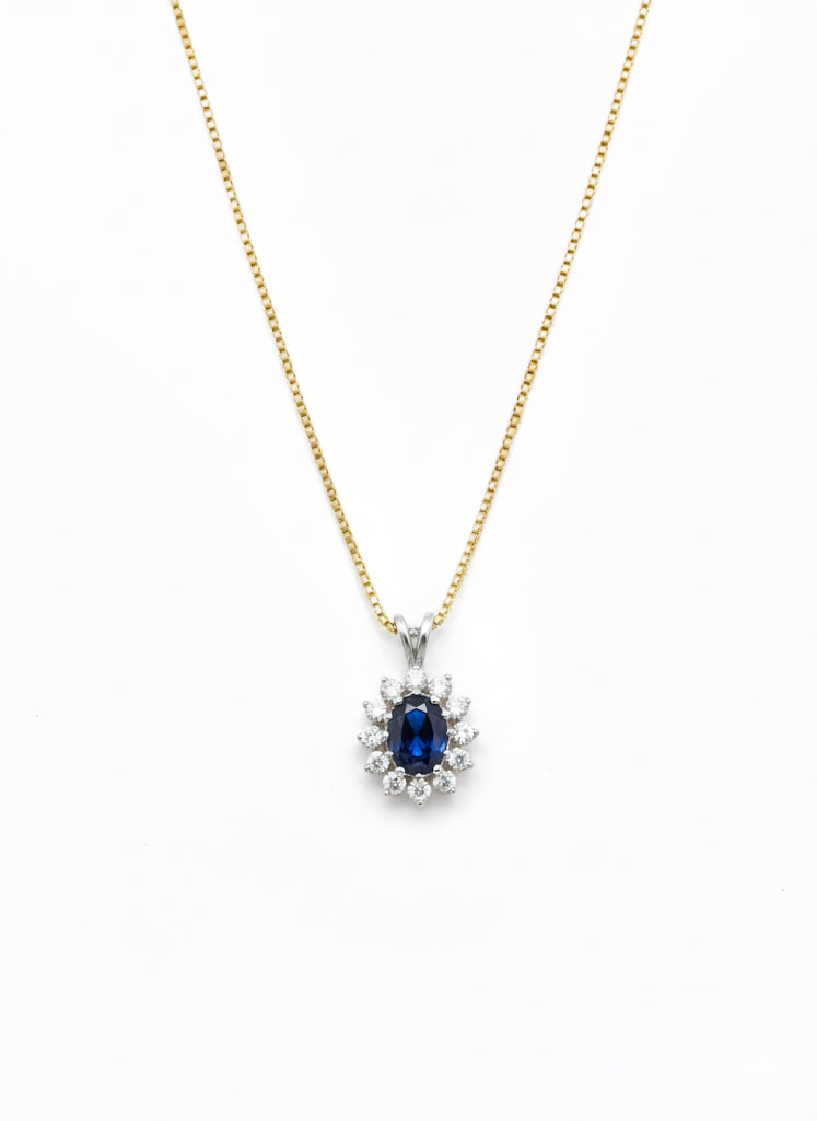 9ct Sapphire & Diamond Necklace