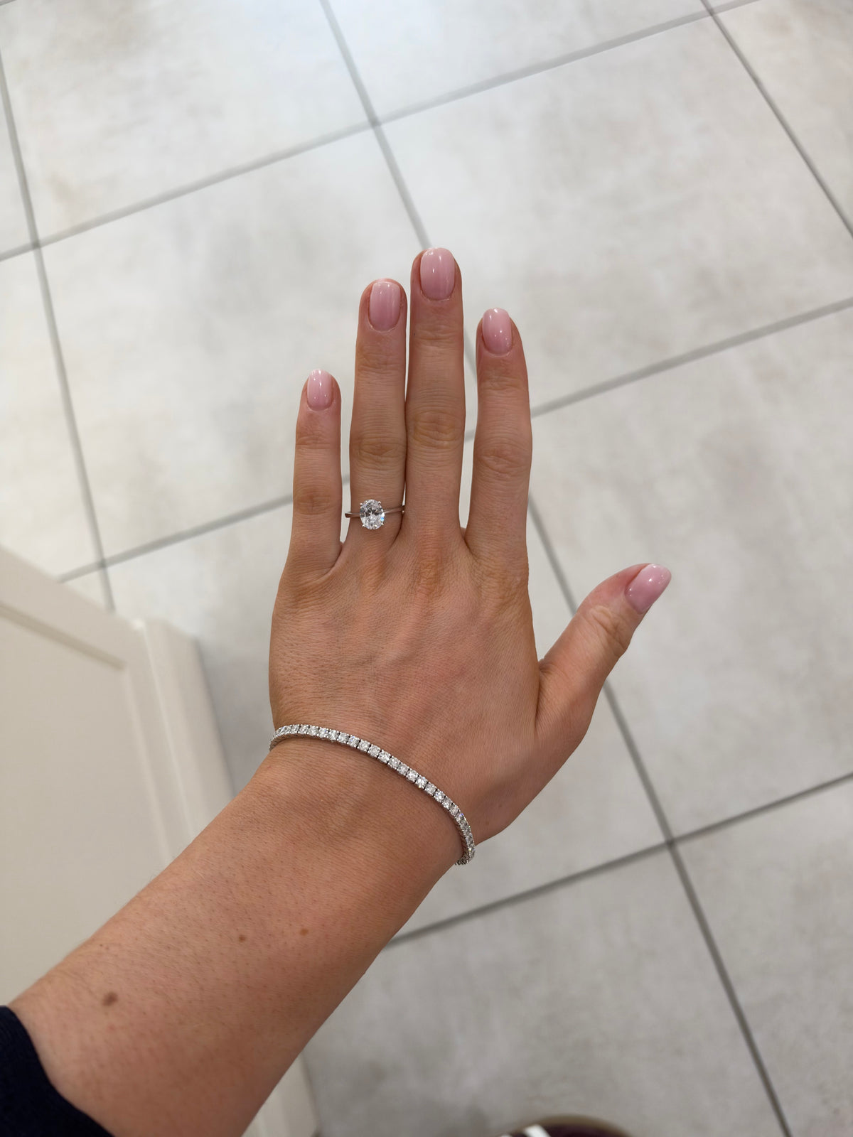 9ct White Gold Cz Stone Ring