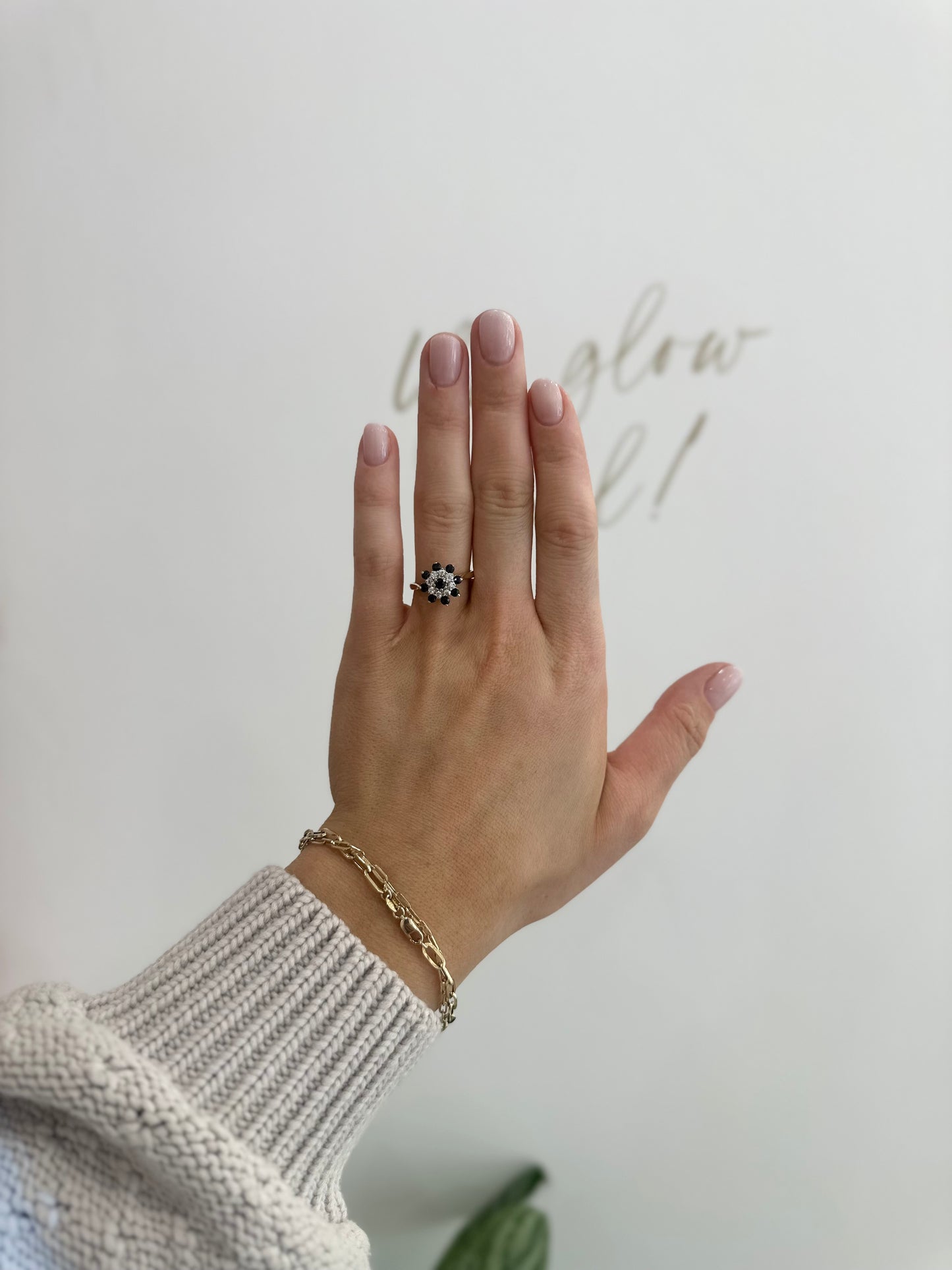 Sapphire & Diamond Art Deco Ring