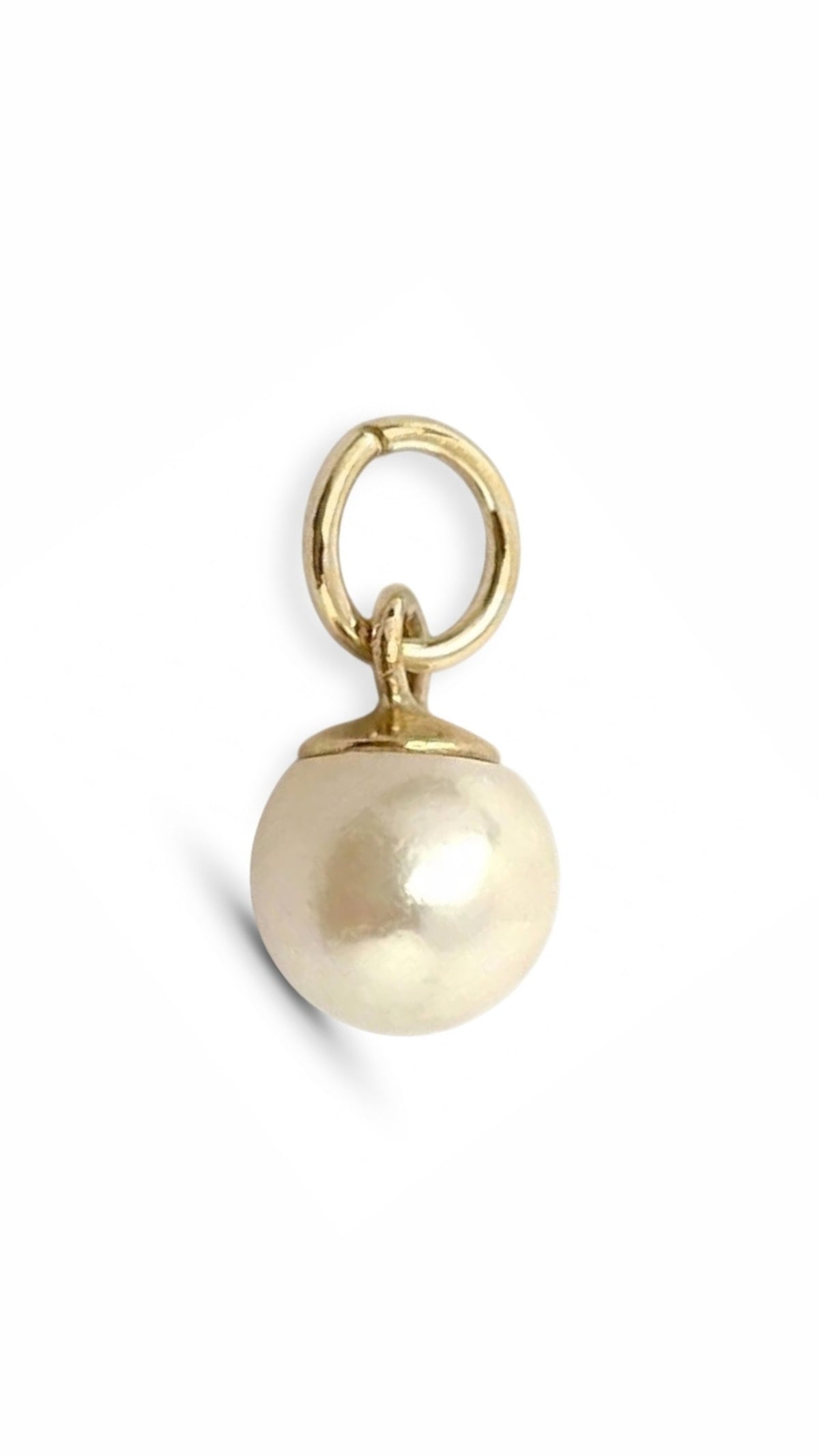 9ct Gold Mounted Cultured Sea Pearl Dropper Charm