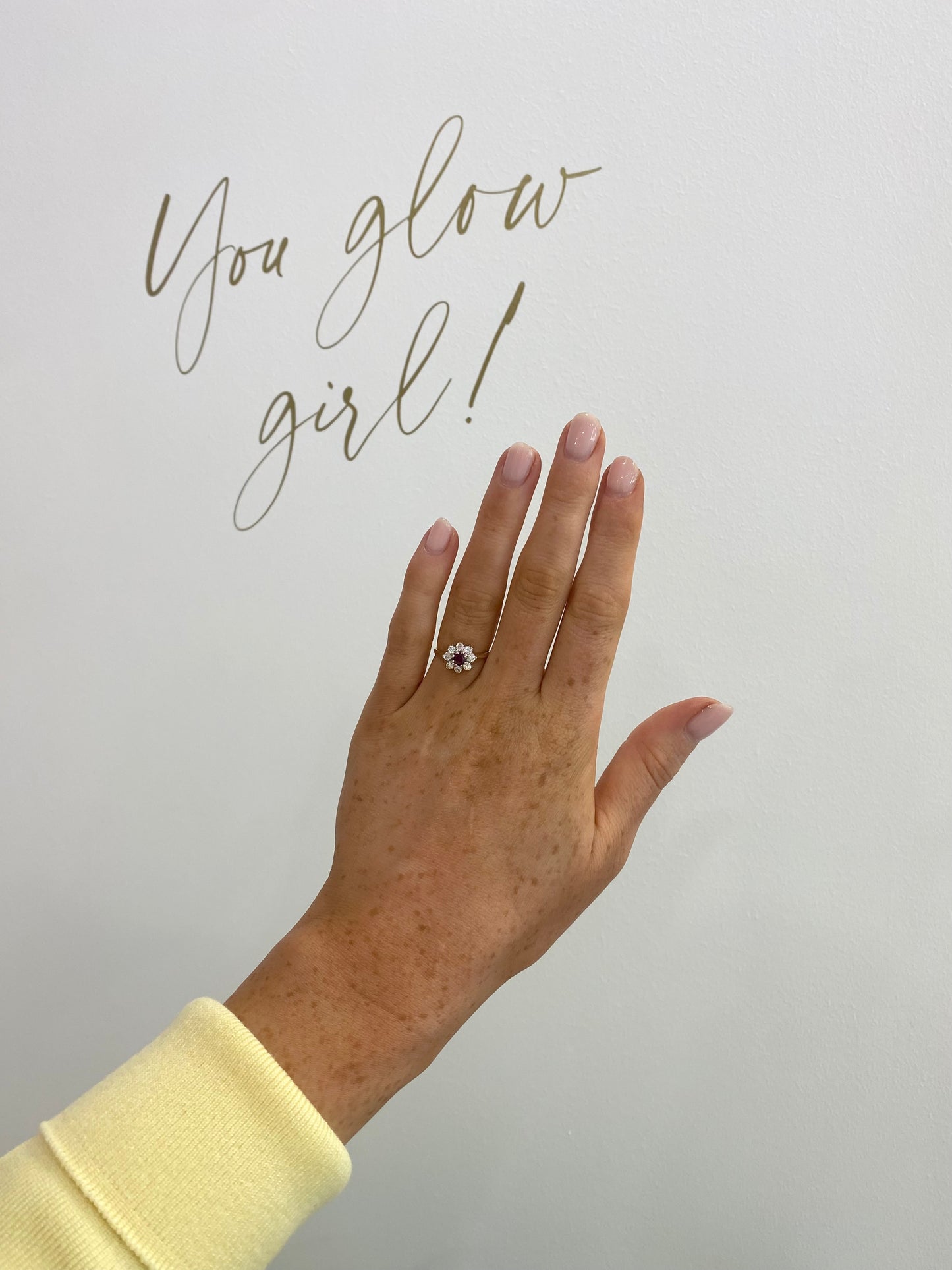 9ct Gold Ruby & CZ Ring