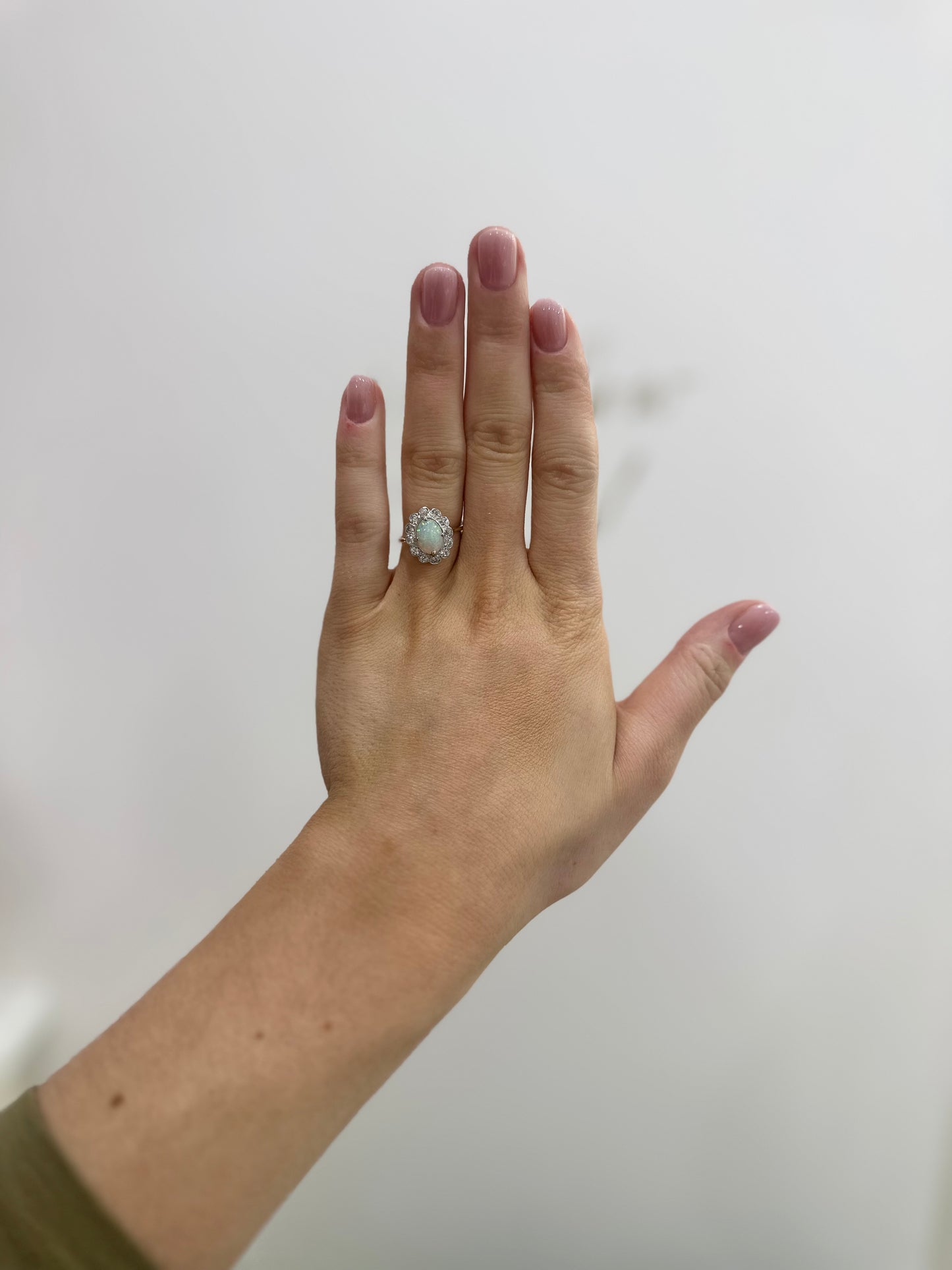 Oval Opal & Diamond Ring
