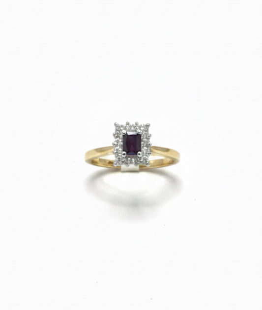 Blue Sapphire & Diamond Ring