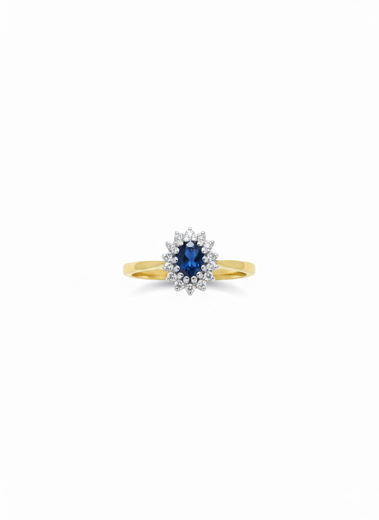 9ct Sapphire & Diamond Ring