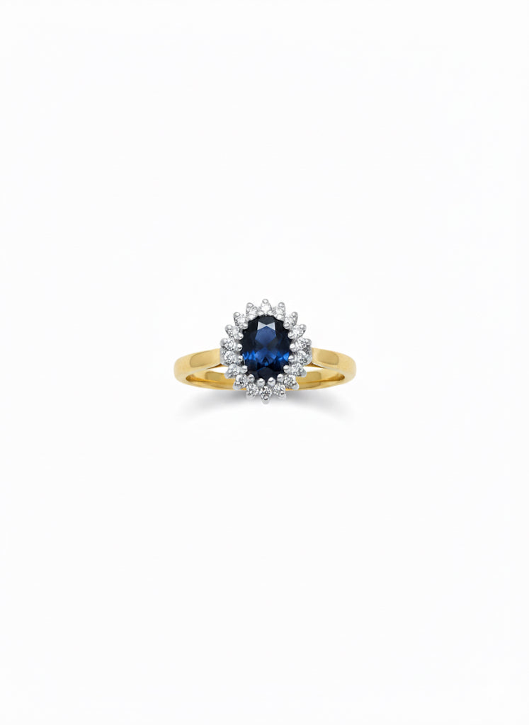 9ct Sapphire & Diamond Ring