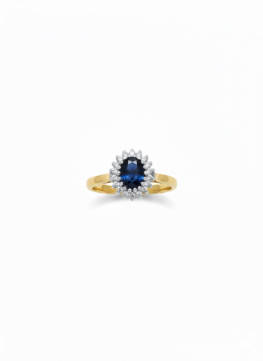9ct Sapphire & Diamond Ring
