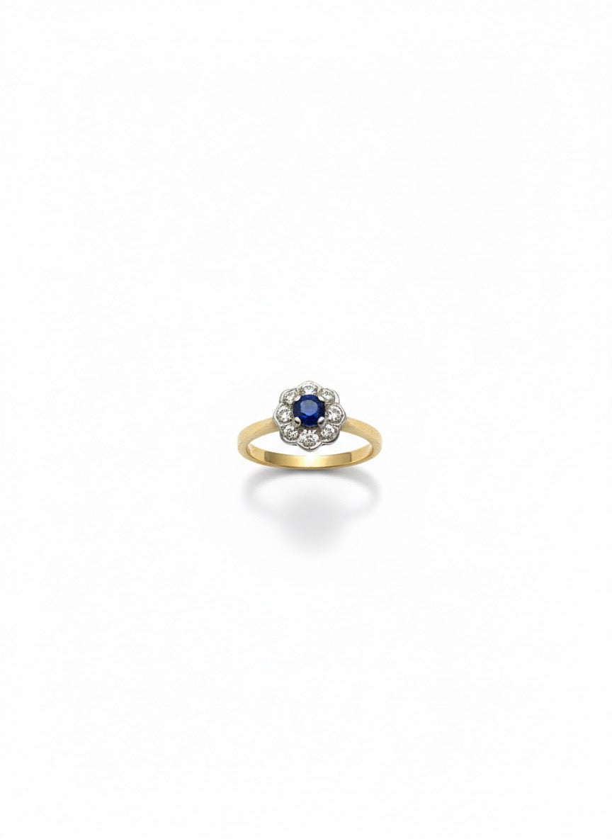 9ct Sapphire & Diamond Ring