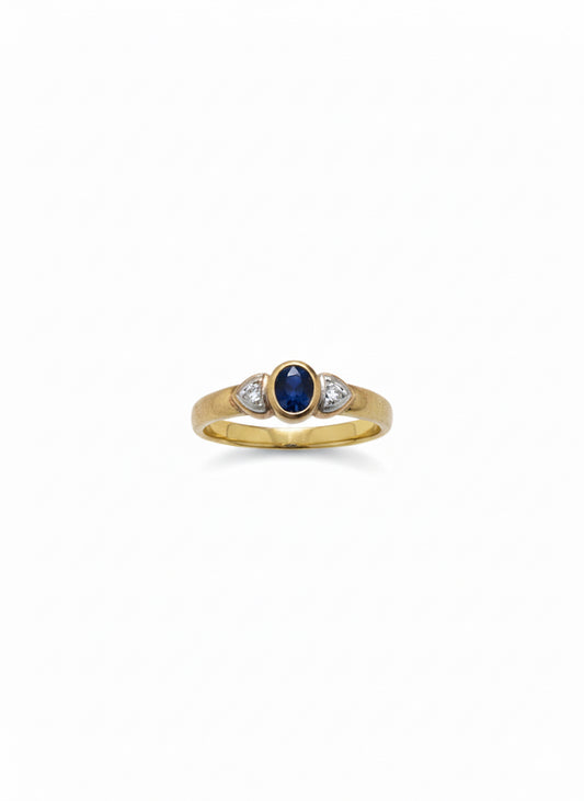 9ct Gold Sapphire & Diamond Ring