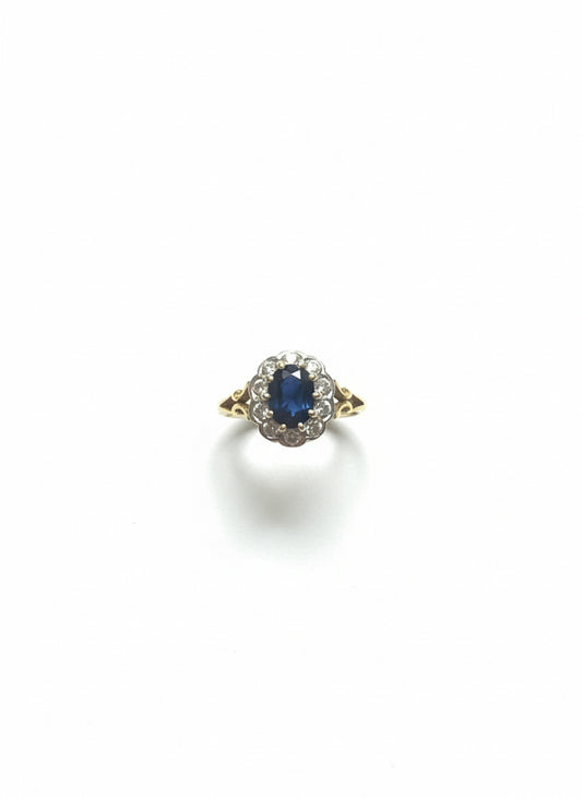 9ct Gold Sapphire & Diamond Ring