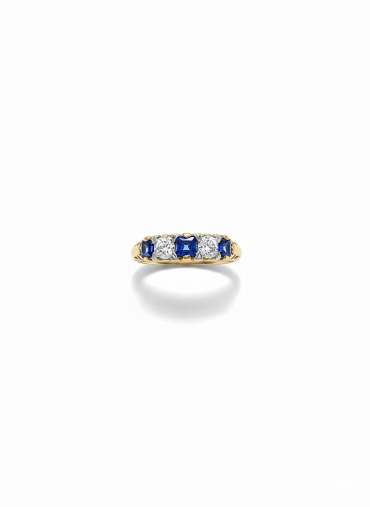 9ct Gold Sapphire & Diamond Ring