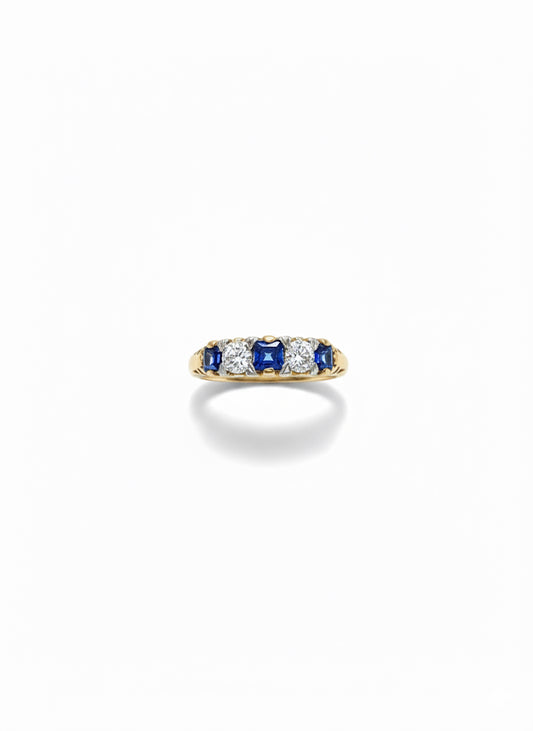 9ct Gold Sapphire & Diamond Ring
