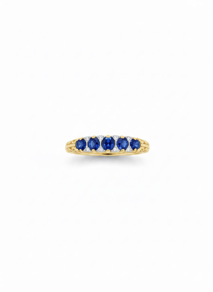 9ct Sapphire & Diamond Ring