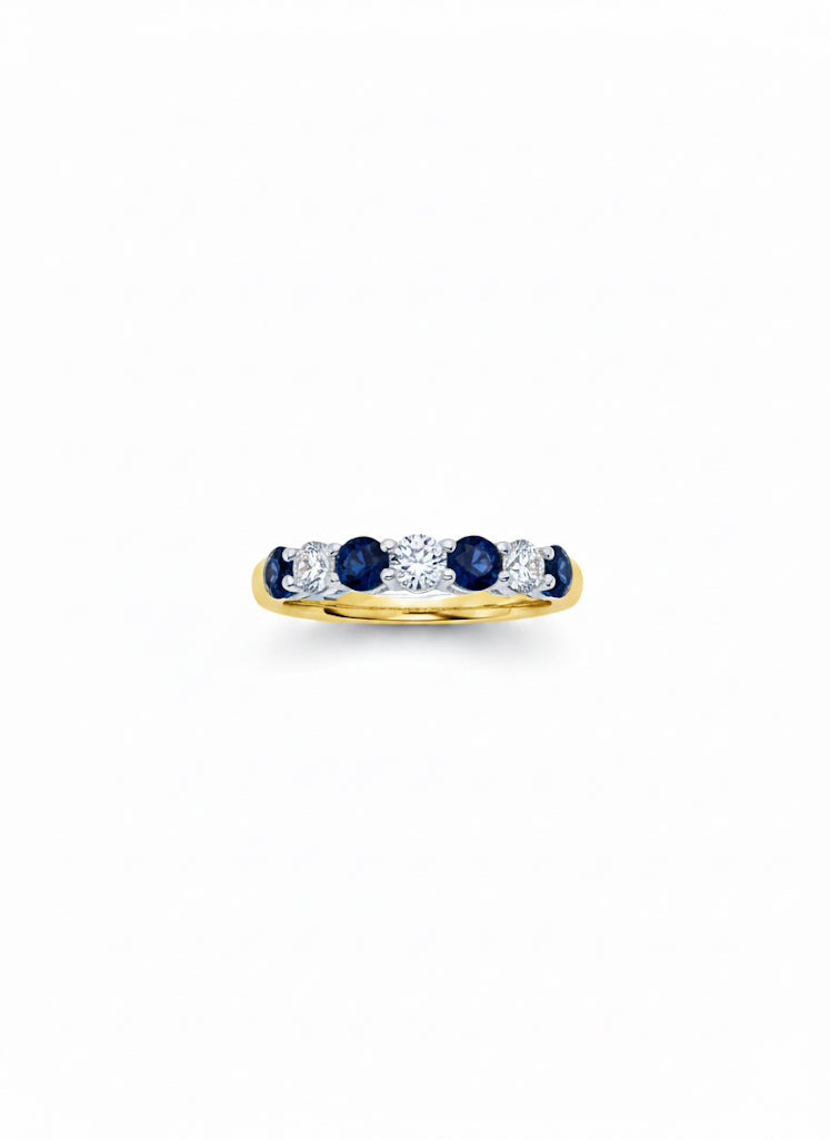 18ct Sapphire & Diamond 7 Stone Ring