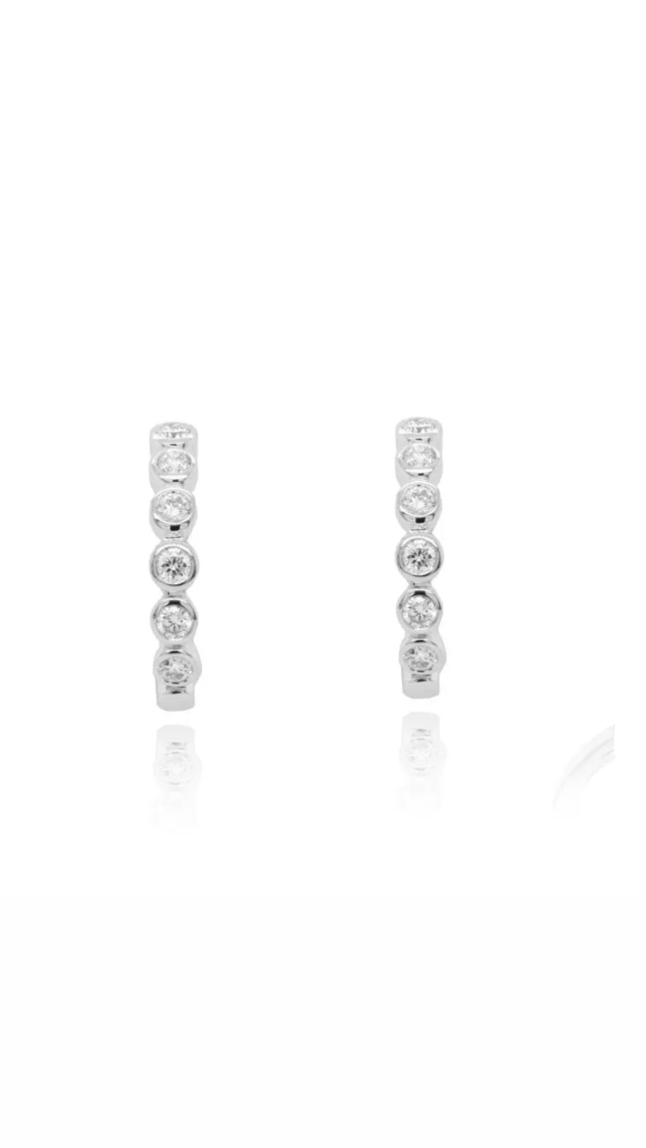 White Gold Bubble Diamond Hoop Earrings