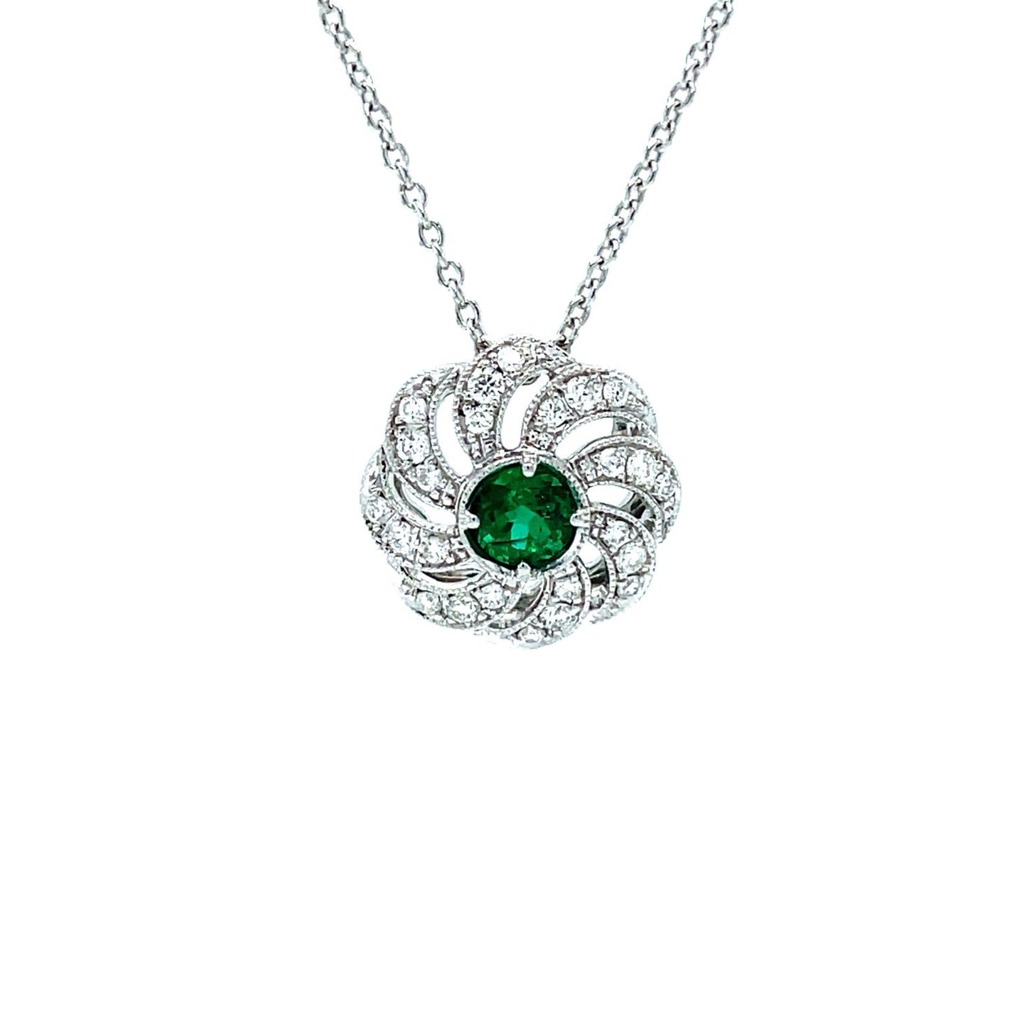 18ct Emerald & Diamond Necklace