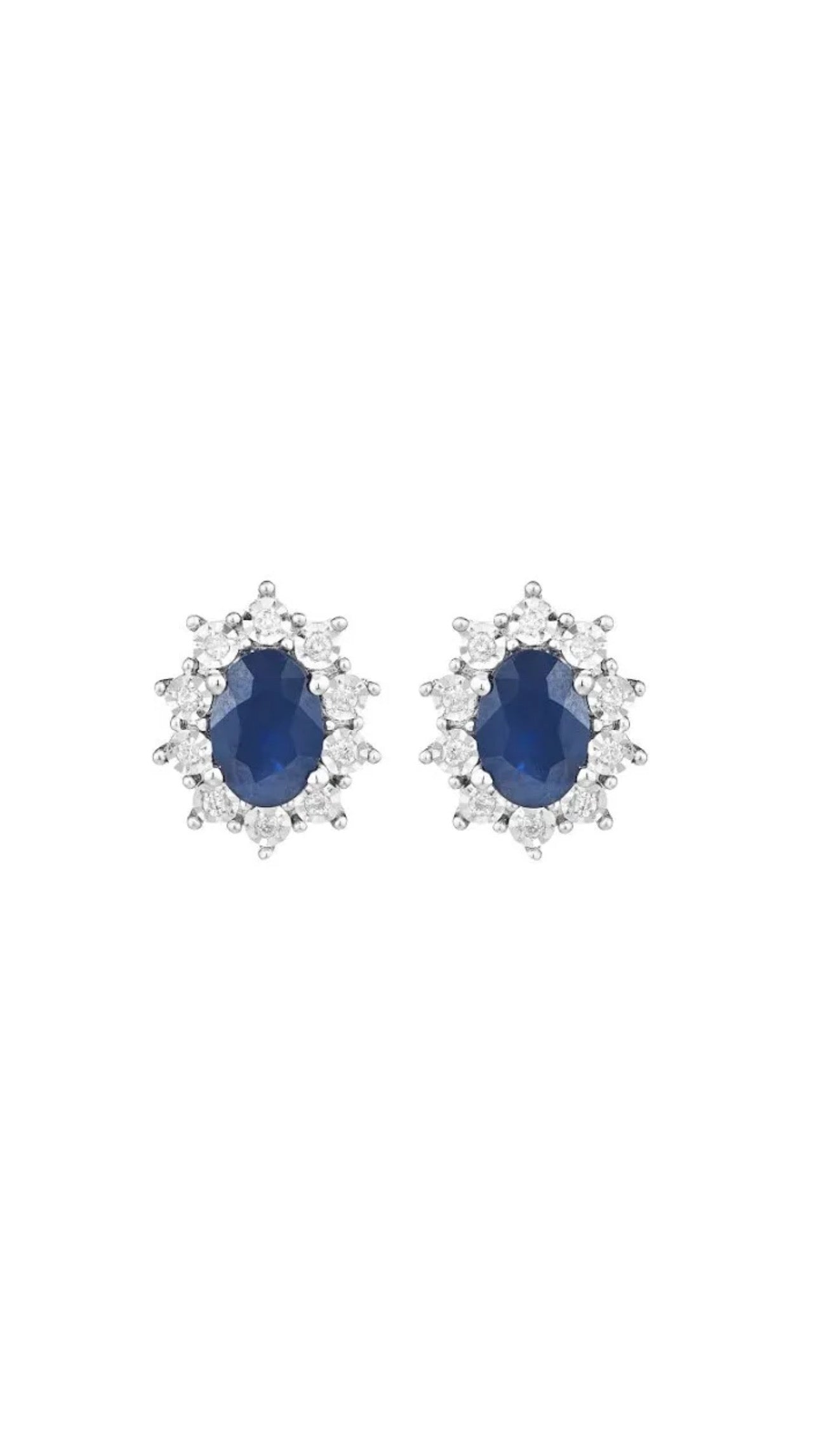 9ct Gold Sapphire & Diamond Earrings