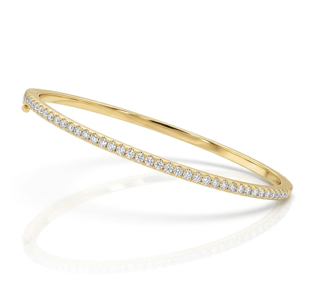 Flora Gold Plated Cz Bangle
