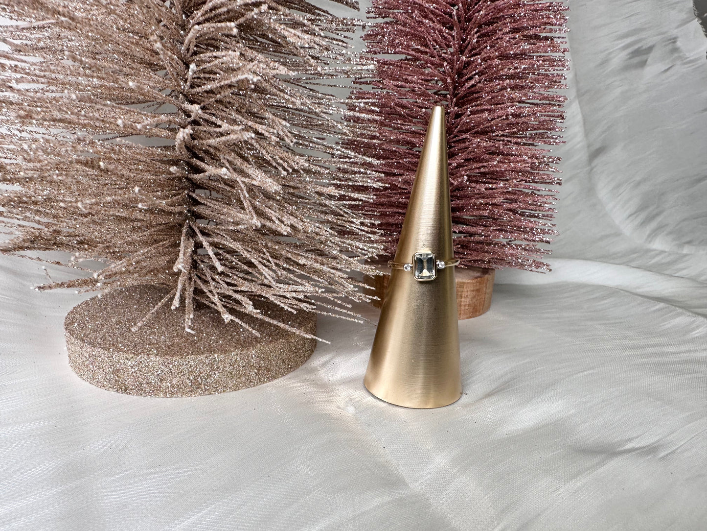 Green Amethyst & Diamond Ring