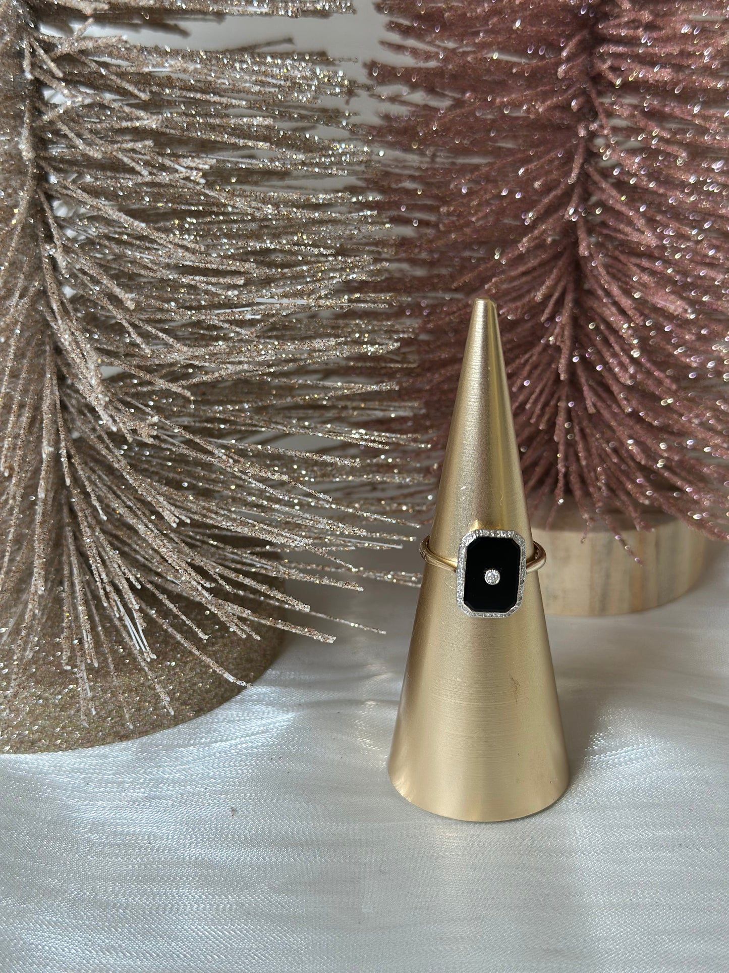 9ct Onyx & Diamond Ring