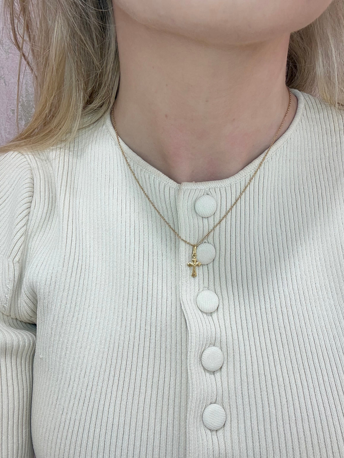 Gold Plated Small Crucifix Necklace