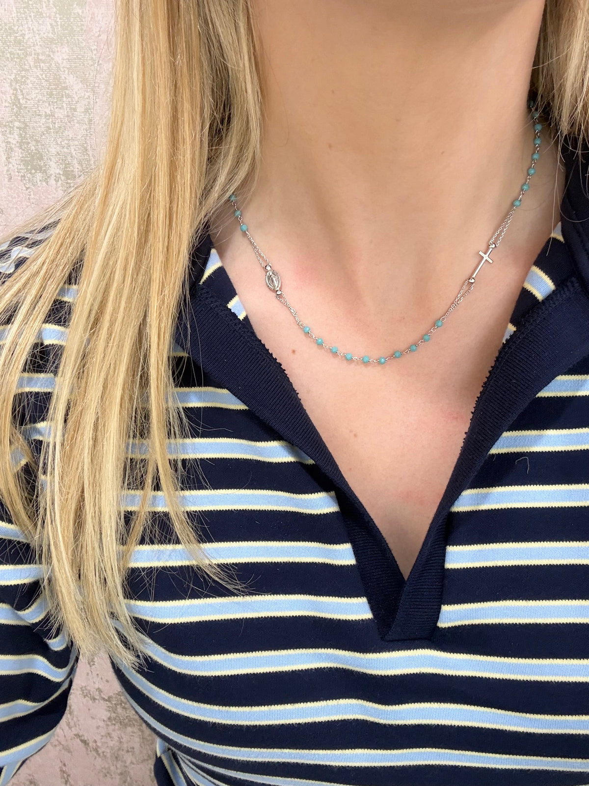 Caoimhe Silver Turquoise Holy Necklace