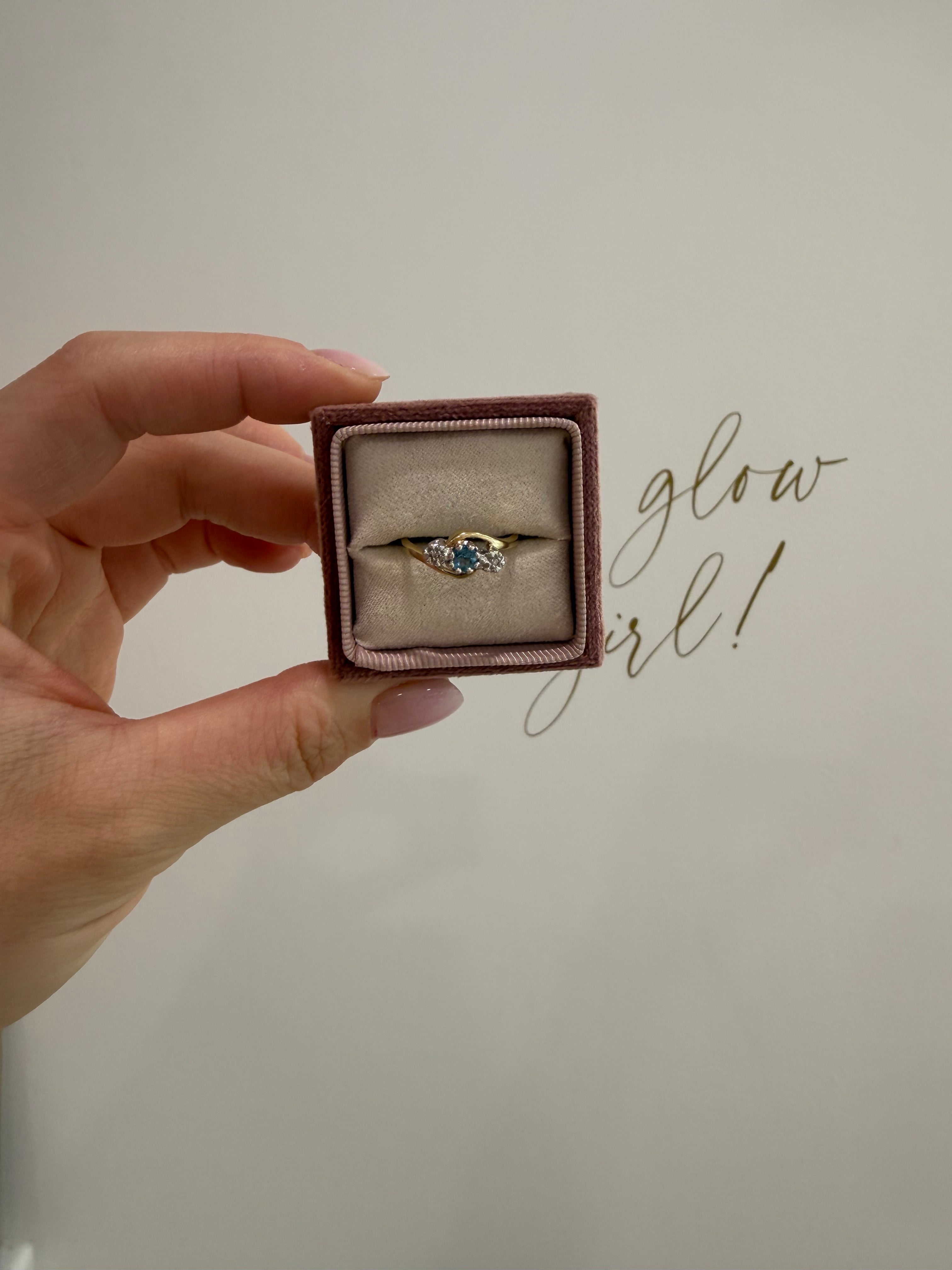9ct Gold Topaz & Diamond Ring