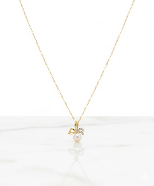9ct Pearl & Diamond Necklace