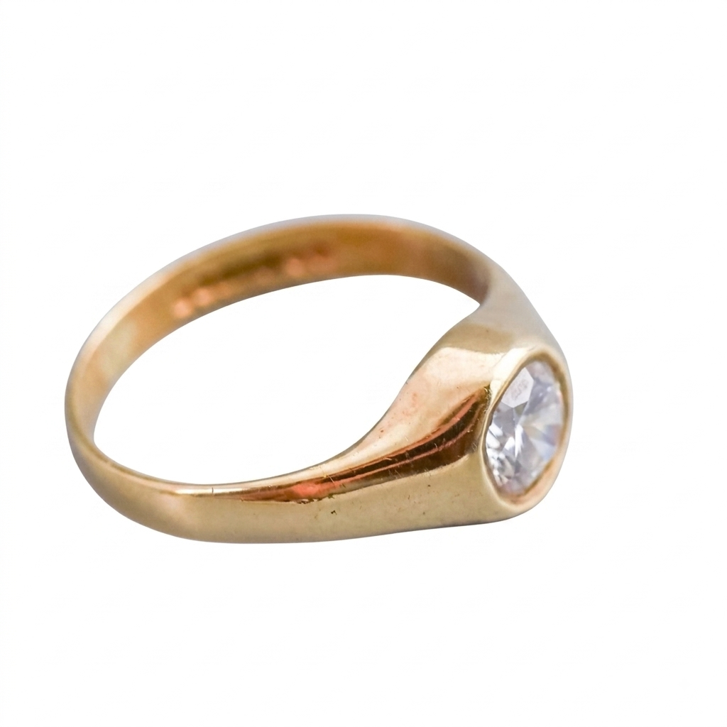 9ct Gold Cubic Zirconia Signet Ring