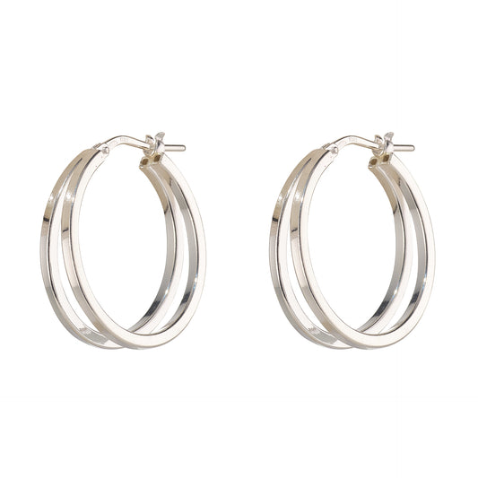Silver Double Hoop