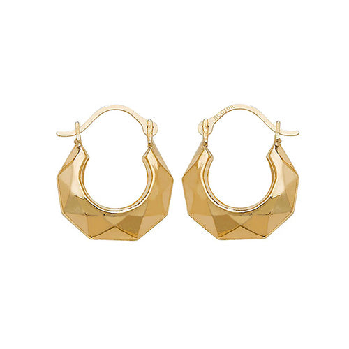 9ct Gold Honeycomb Hoops