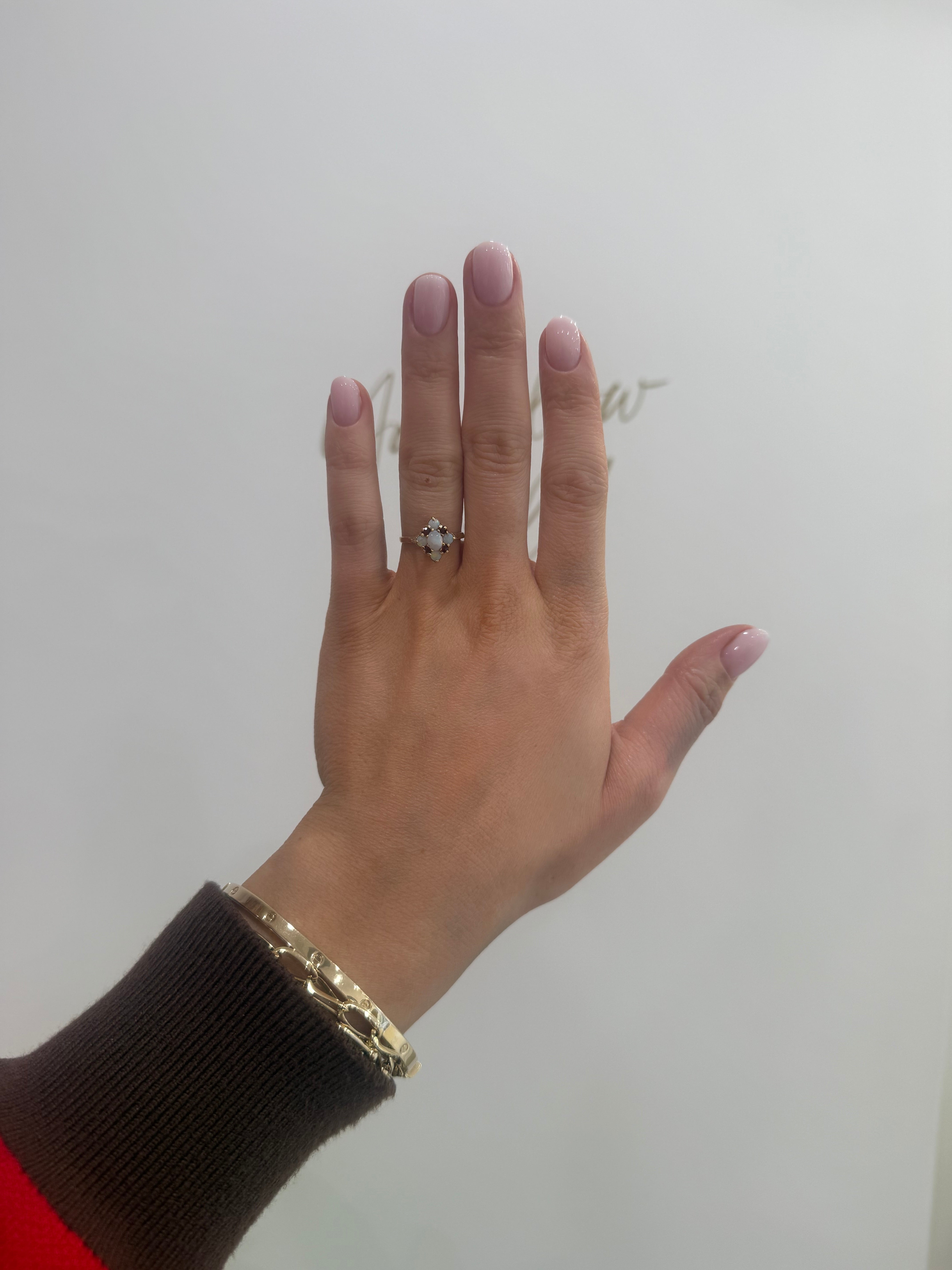 9ct Opal & Garnet Cluster Ring