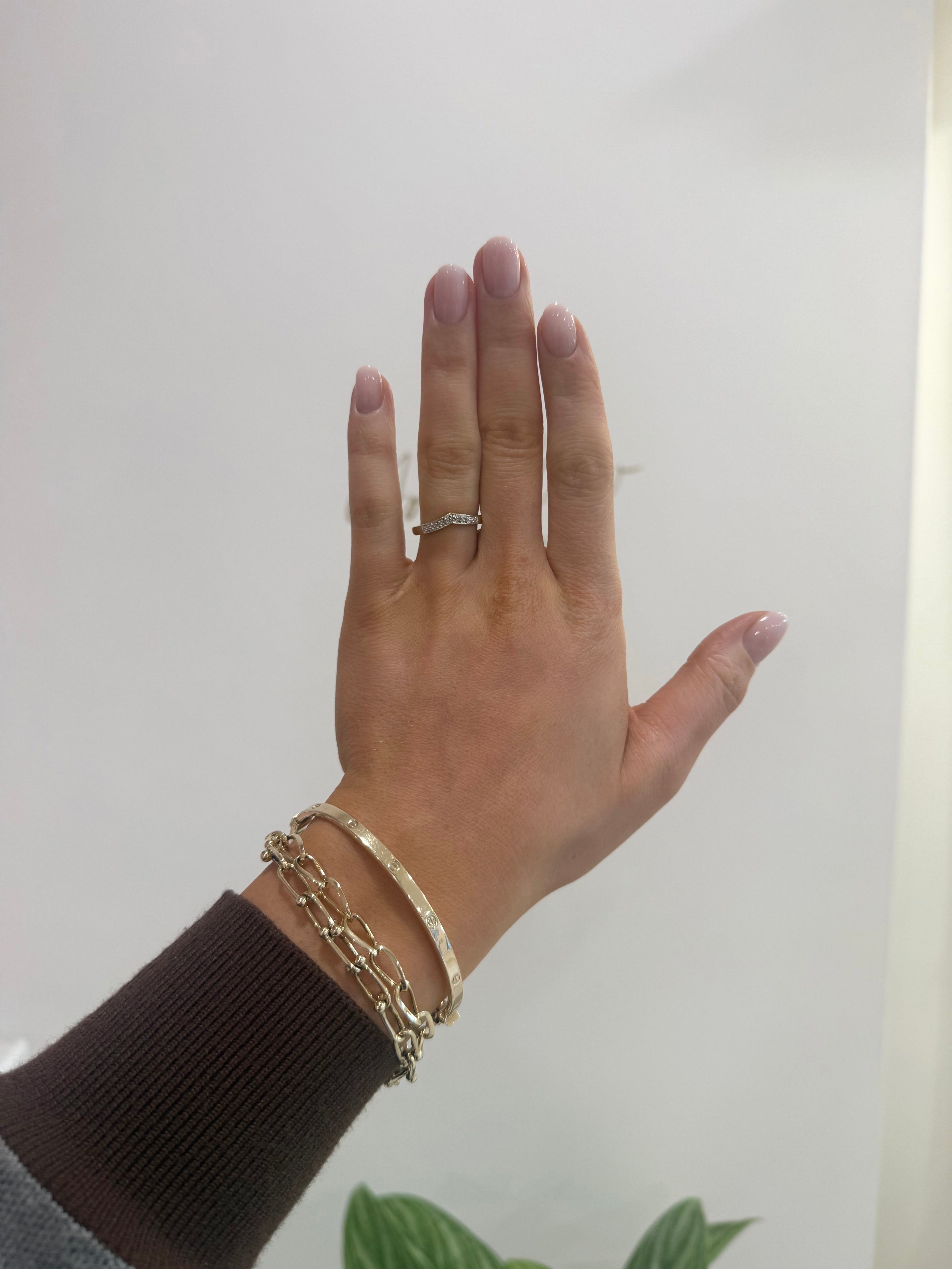 9ct Gold Diamond Wishbone Ring