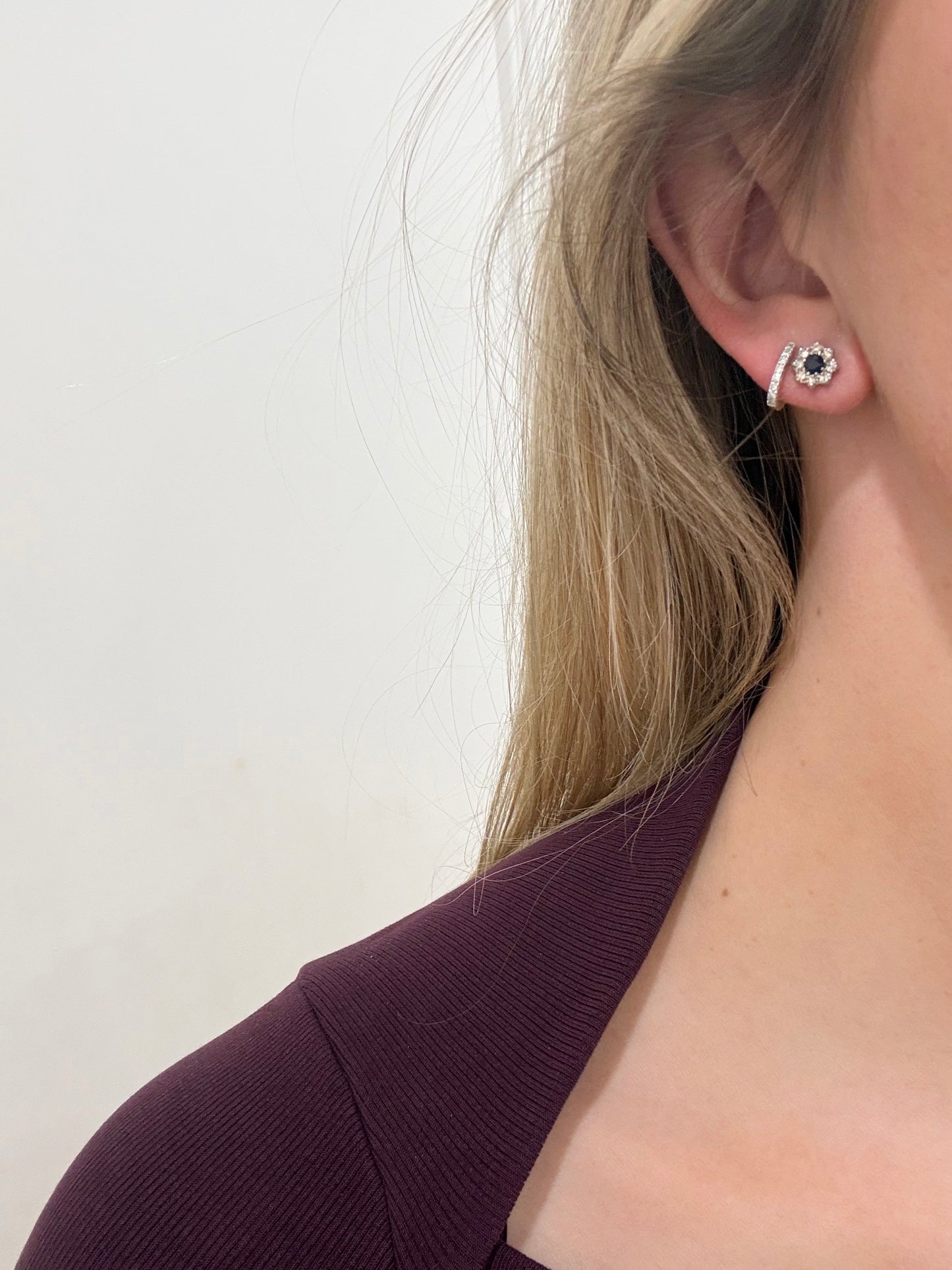 9ct Gold Sapphire & Diamond Earrings