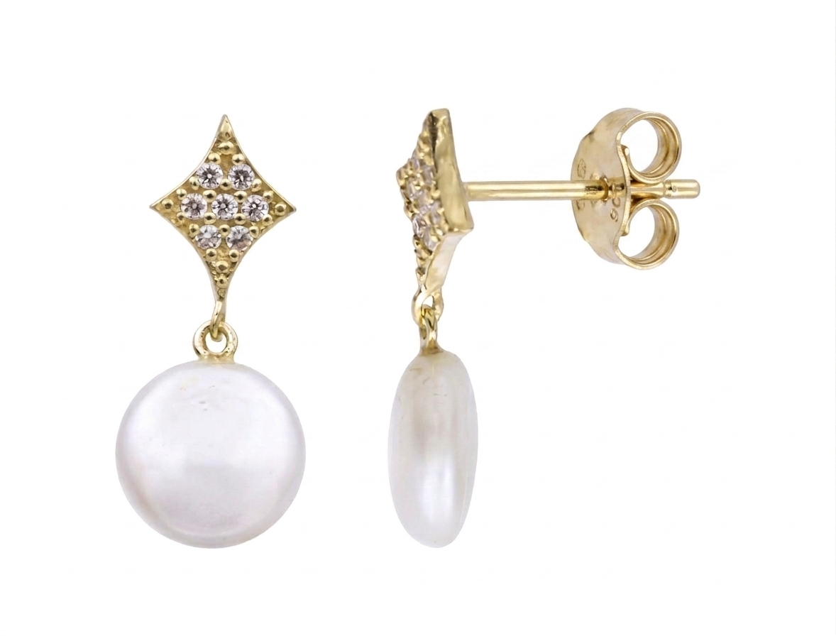 Henrietta 9ct Gold Pearl Drop Earrings